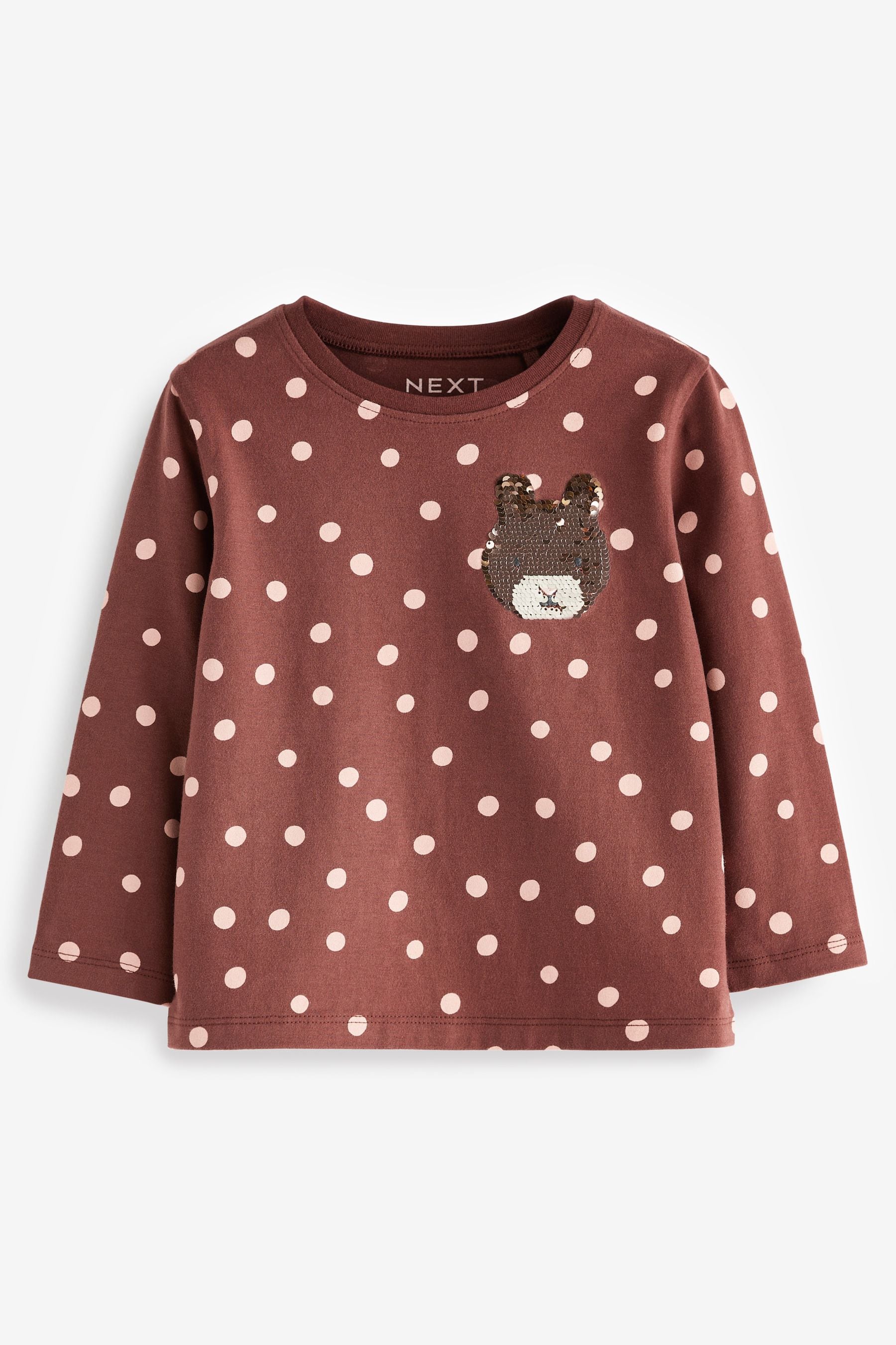 Brown Bunny Sequin Long Sleeve T-Shirt (3mths-7yrs)