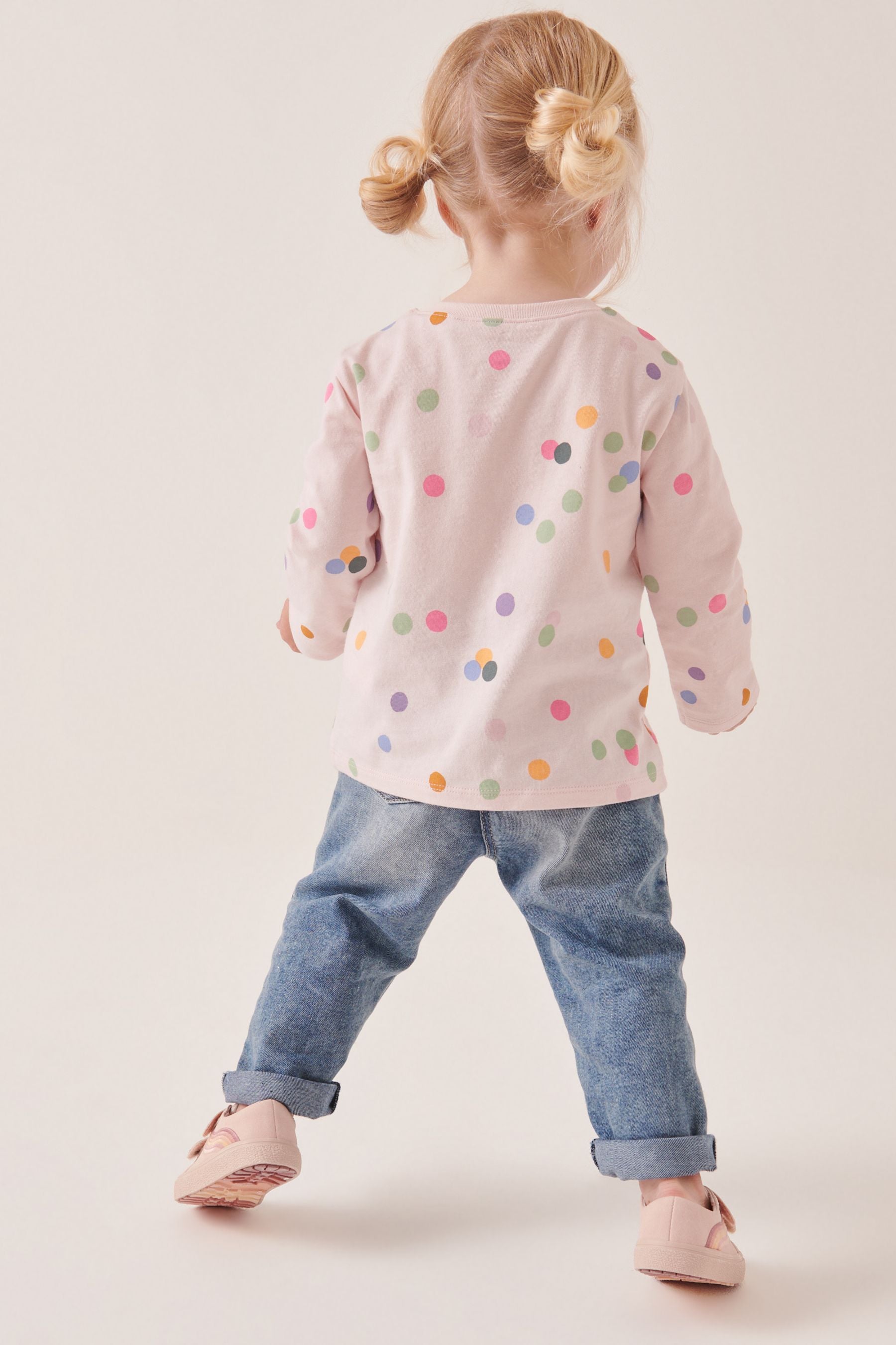 Polka Dot Cat Long Sleeve Character T-Shirt (3mths-7yrs)