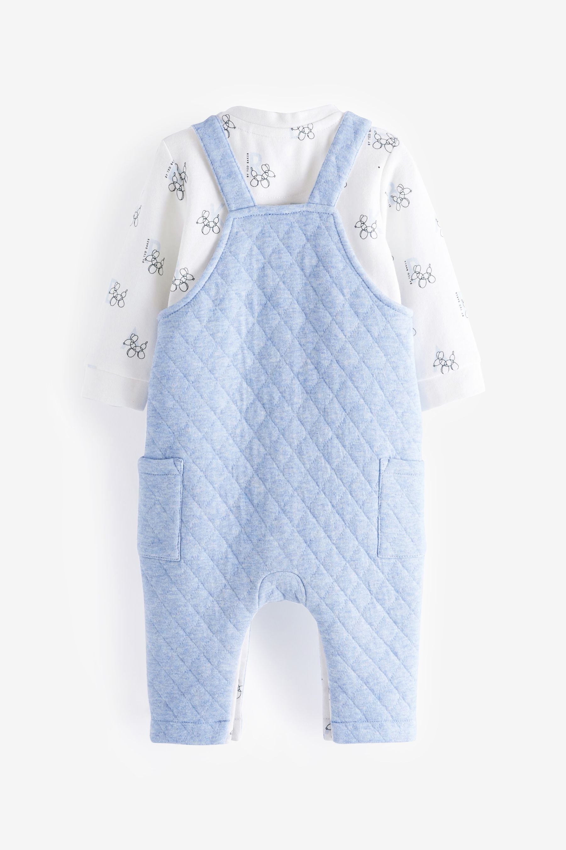 Blue Baker by Ted Baker Blue Quilted Dungarees Set