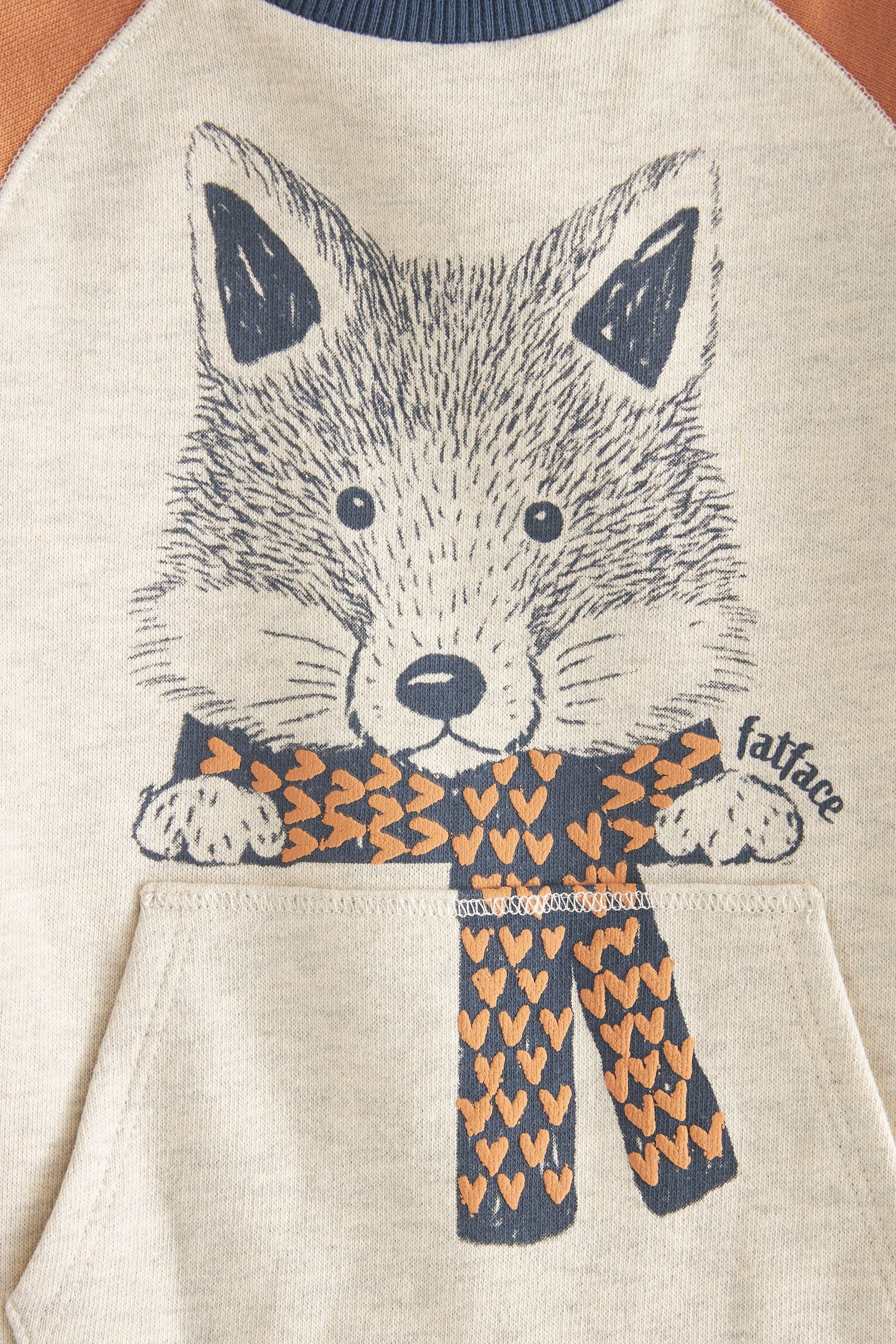 Natural FatFace Baby Crew Fox Pocket Romper