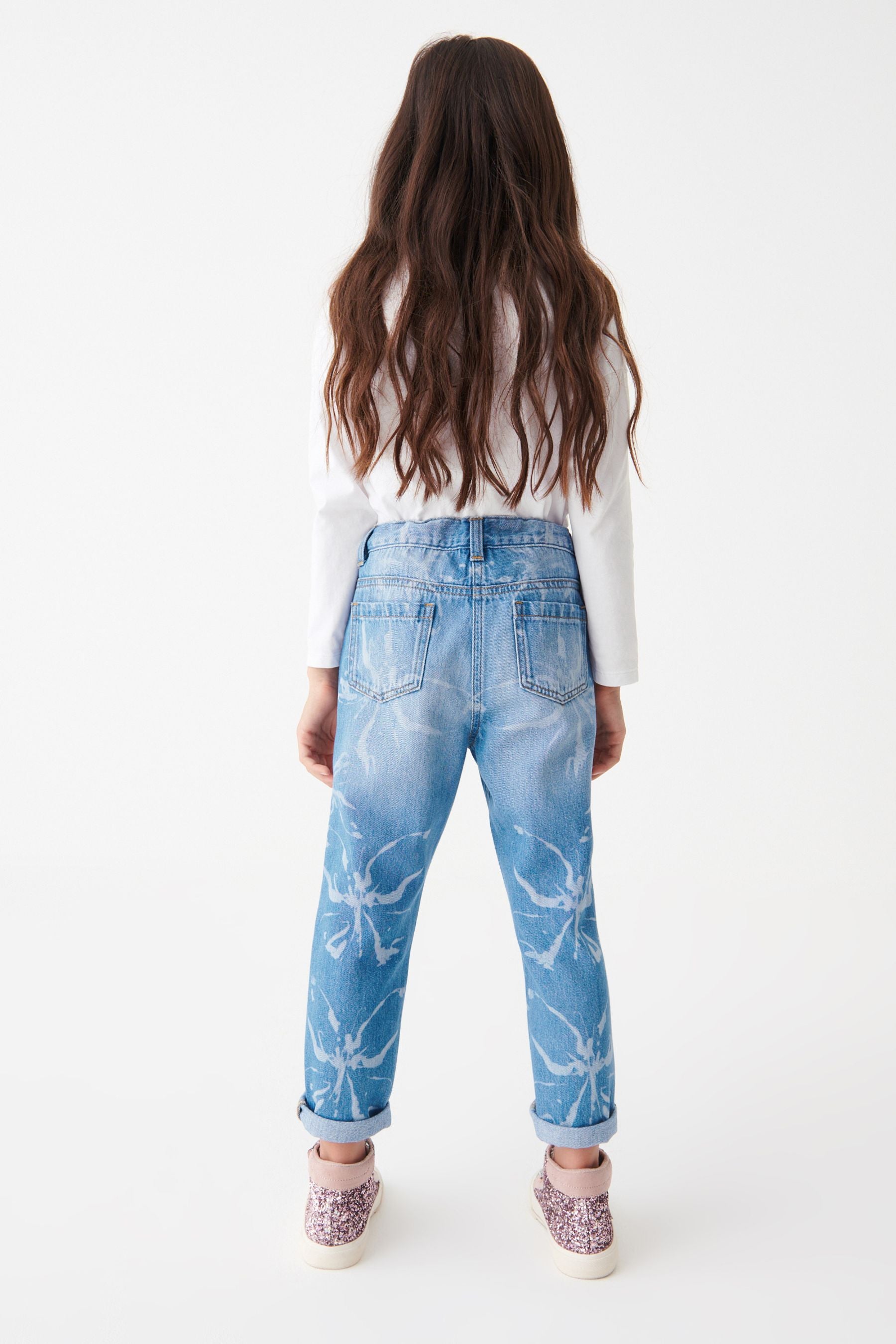 Butterfly Embellished Mom Jeans (3-16yrs)