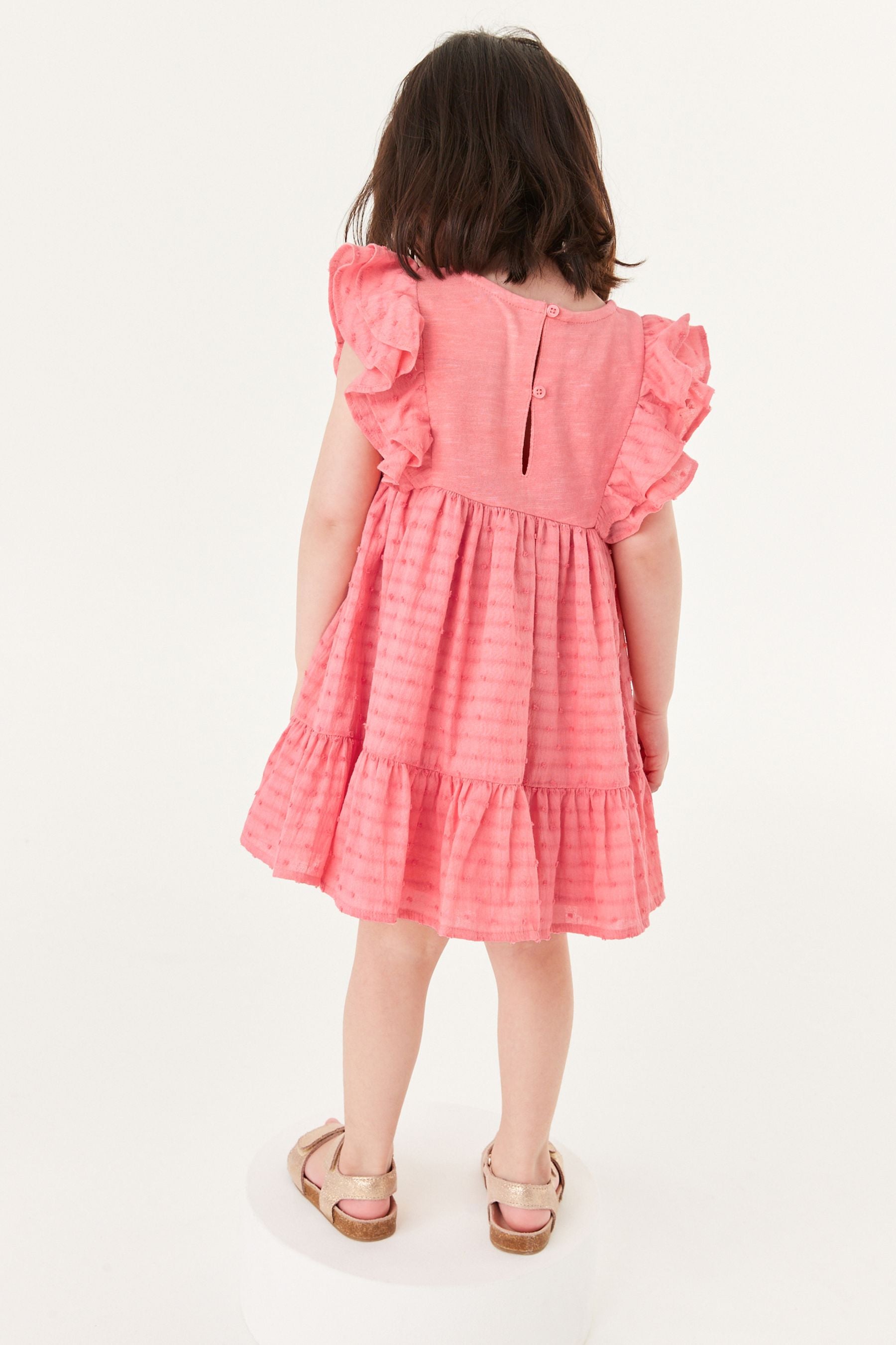 Pink Woven And Jersey Mixed Dress (3mths-7yrs)