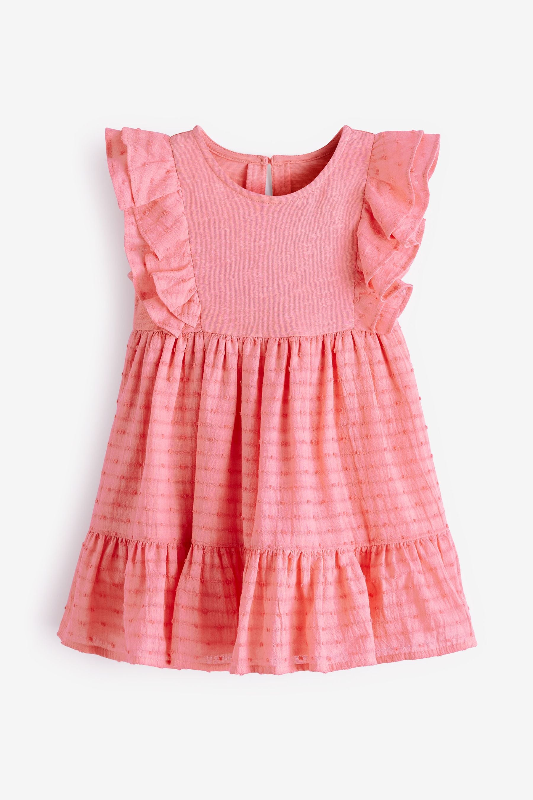 Pink Woven And Jersey Mixed Dress (3mths-7yrs)