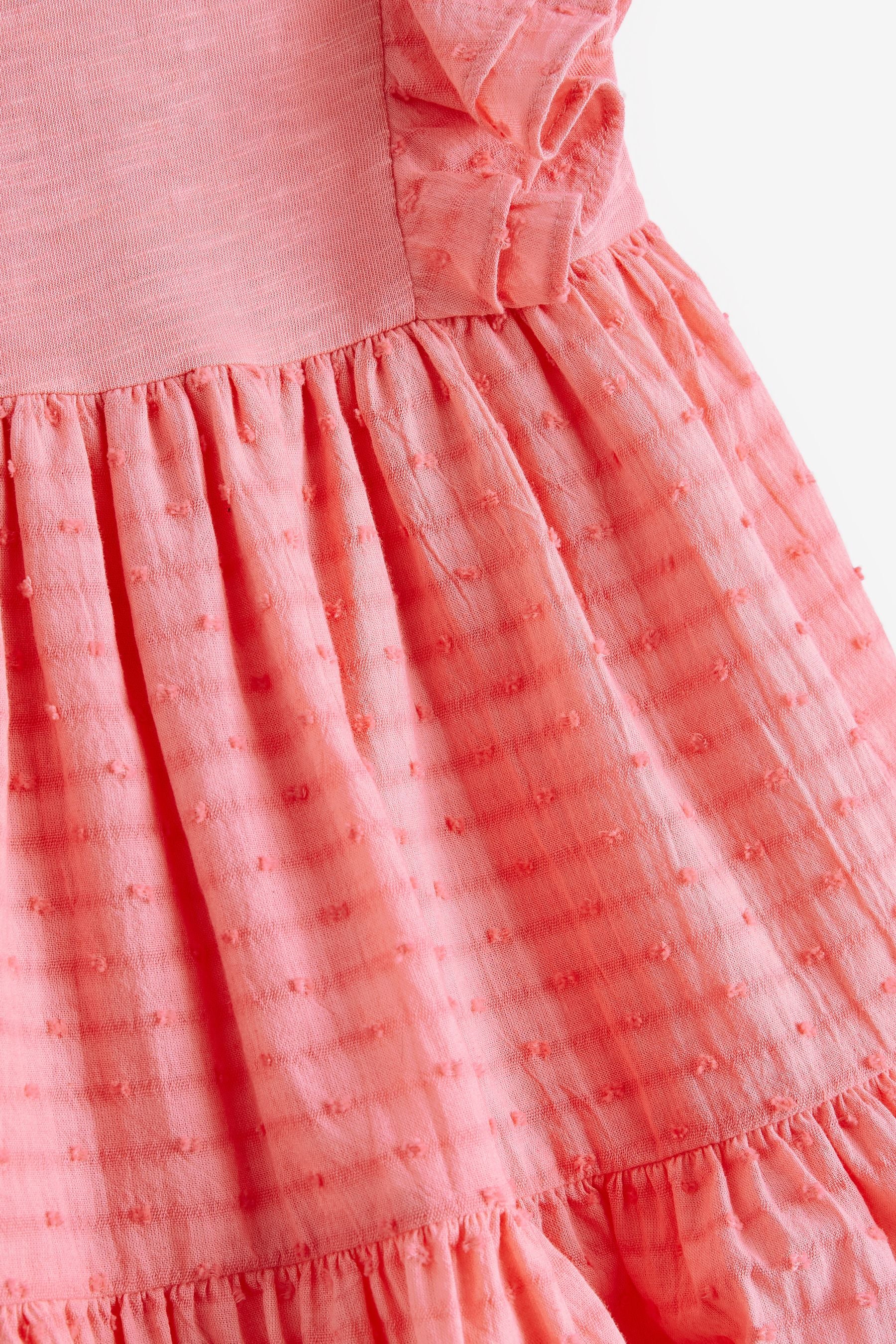 Pink Woven And Jersey Mixed Dress (3mths-7yrs)