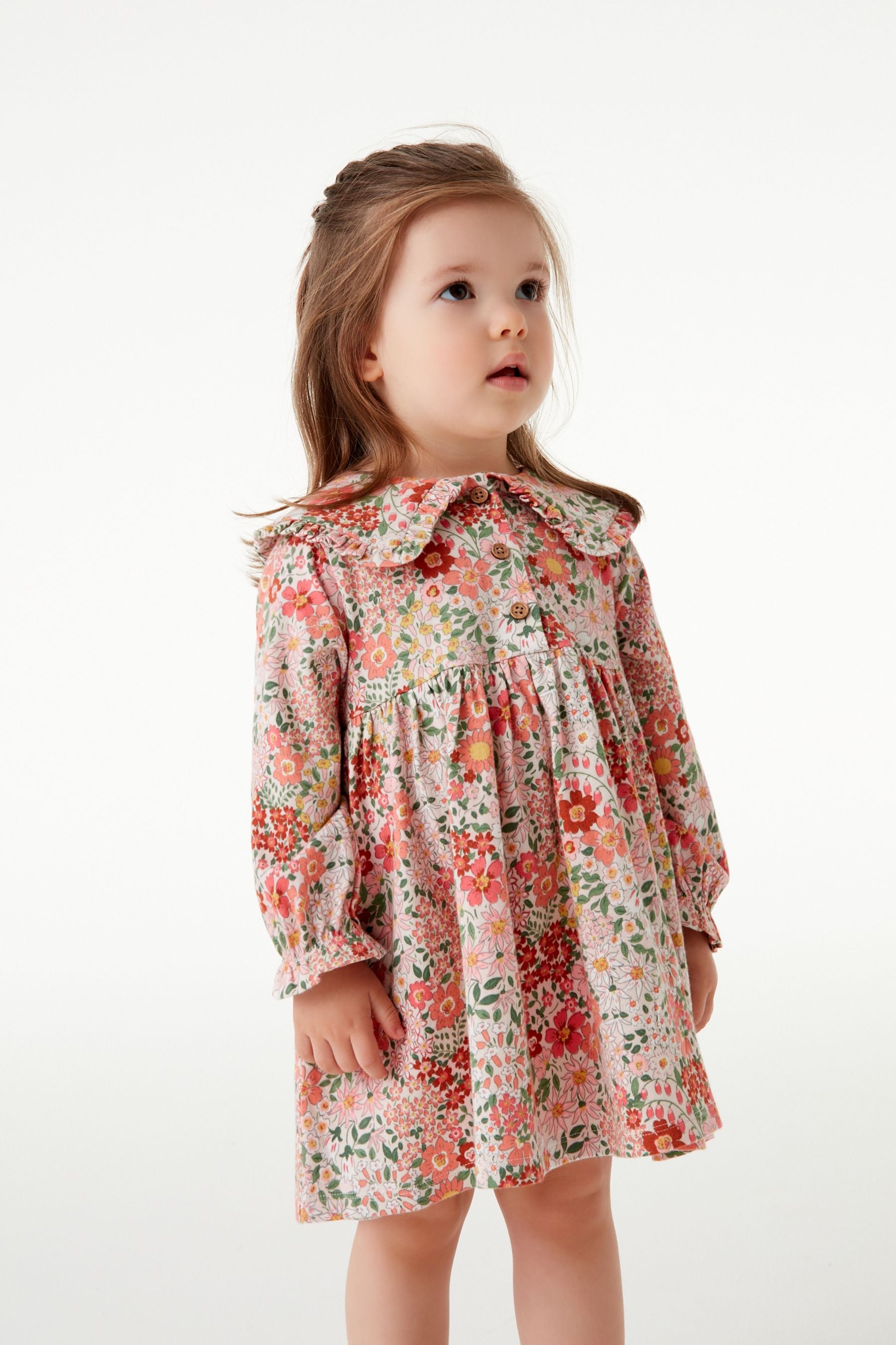 Pink Floral Collar Tea Dress (3mths-7yrs)