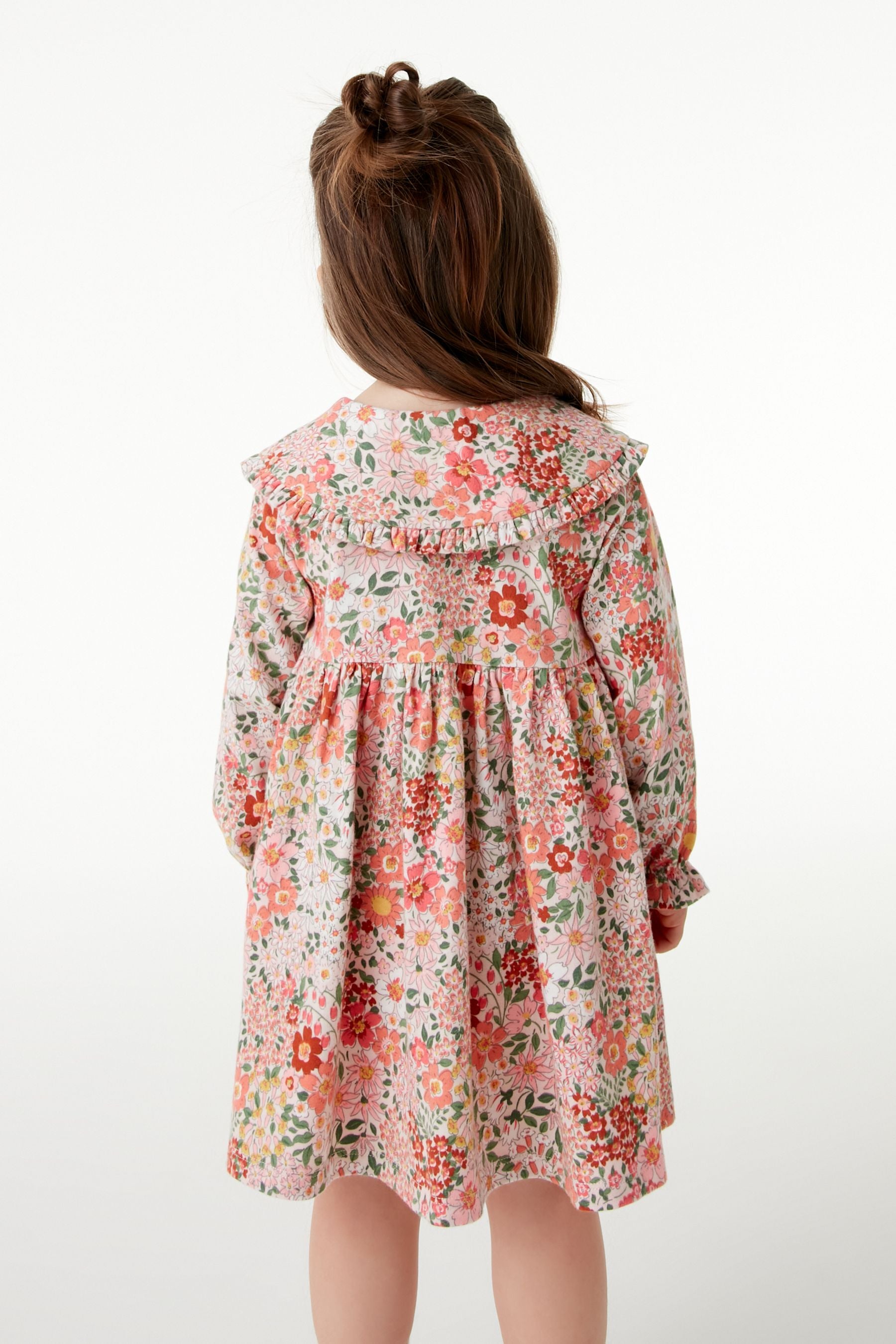 Pink Floral Collar Tea Dress (3mths-7yrs)