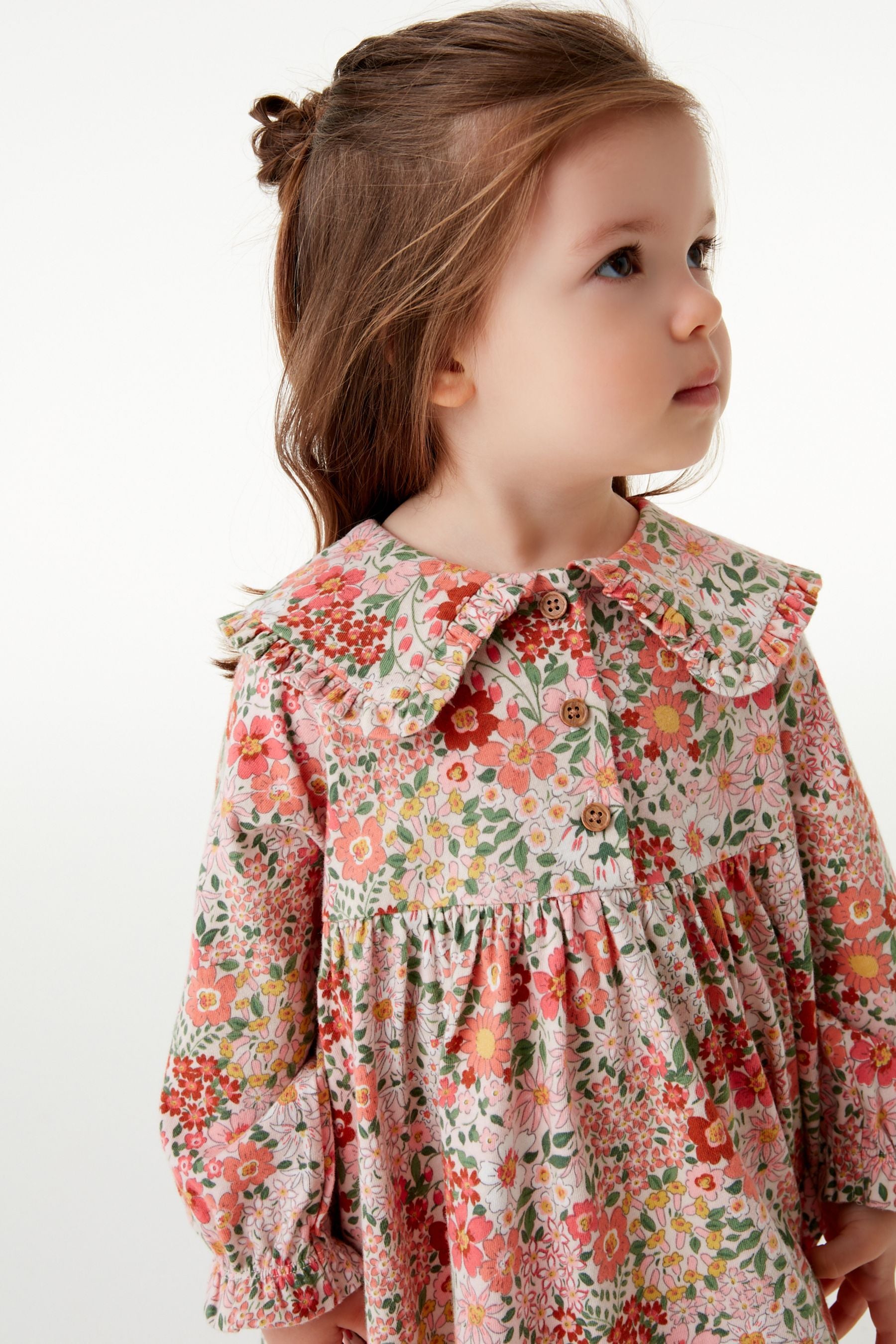 Pink Floral Collar Tea Dress (3mths-7yrs)