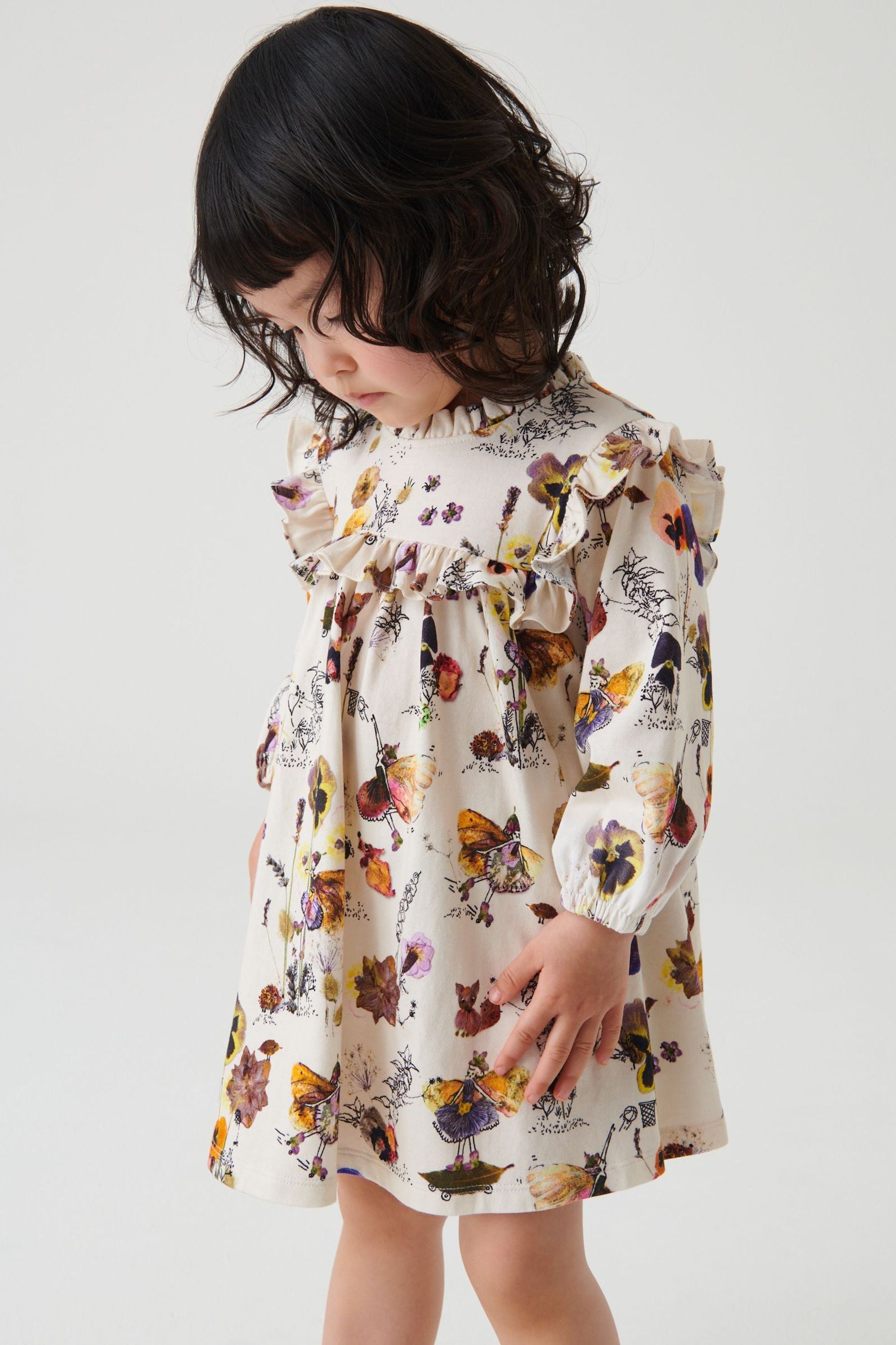 Cream Flower Fairy Ruffle Jersey Dress (3mths-7yrs)