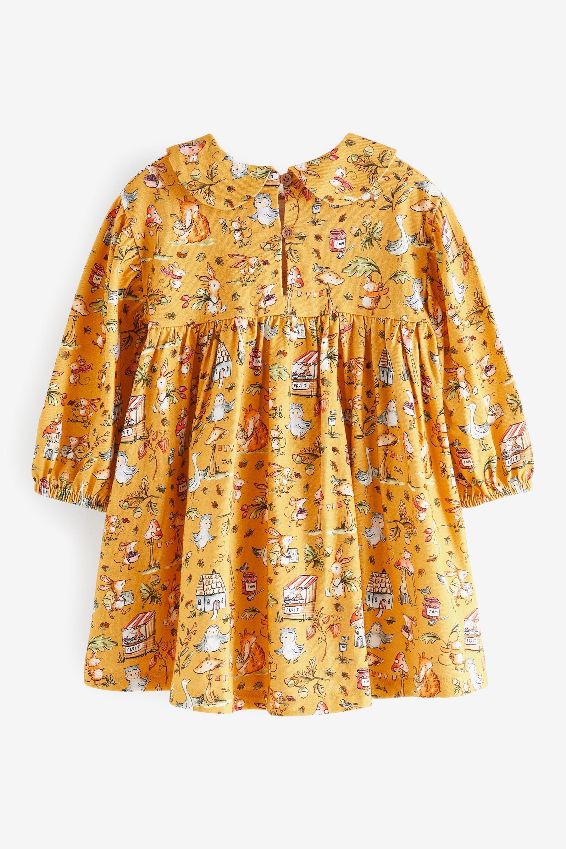 Ochre Yellow Character Collar Tea Dress (3mths-7yrs)