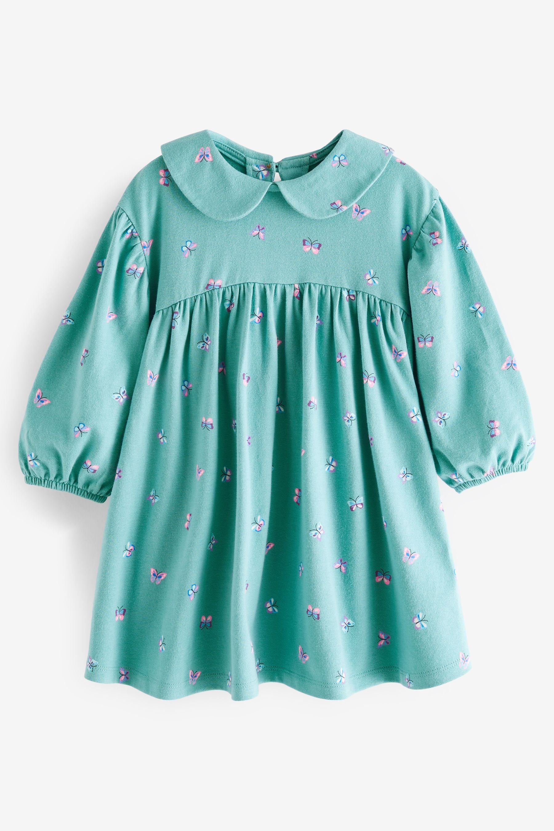 Teal Blue Butterfly Collar Tea Dress (3mths-7yrs)