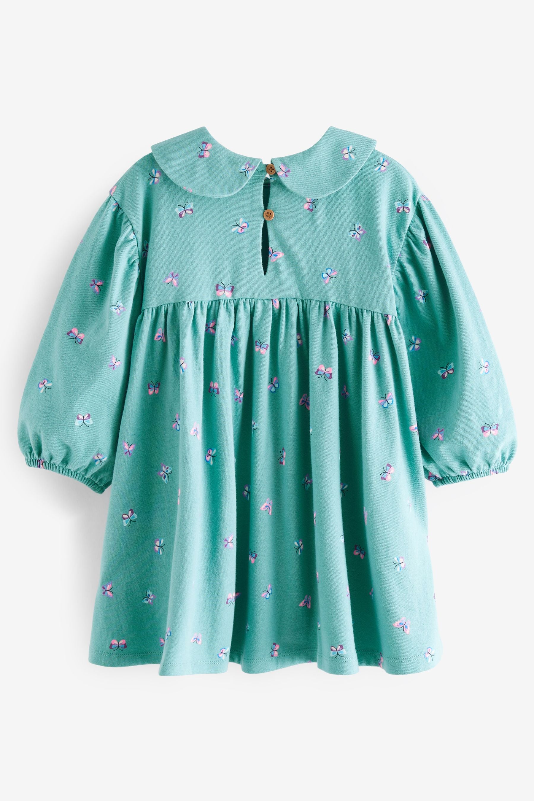 Teal Blue Butterfly Collar Tea Dress (3mths-7yrs)