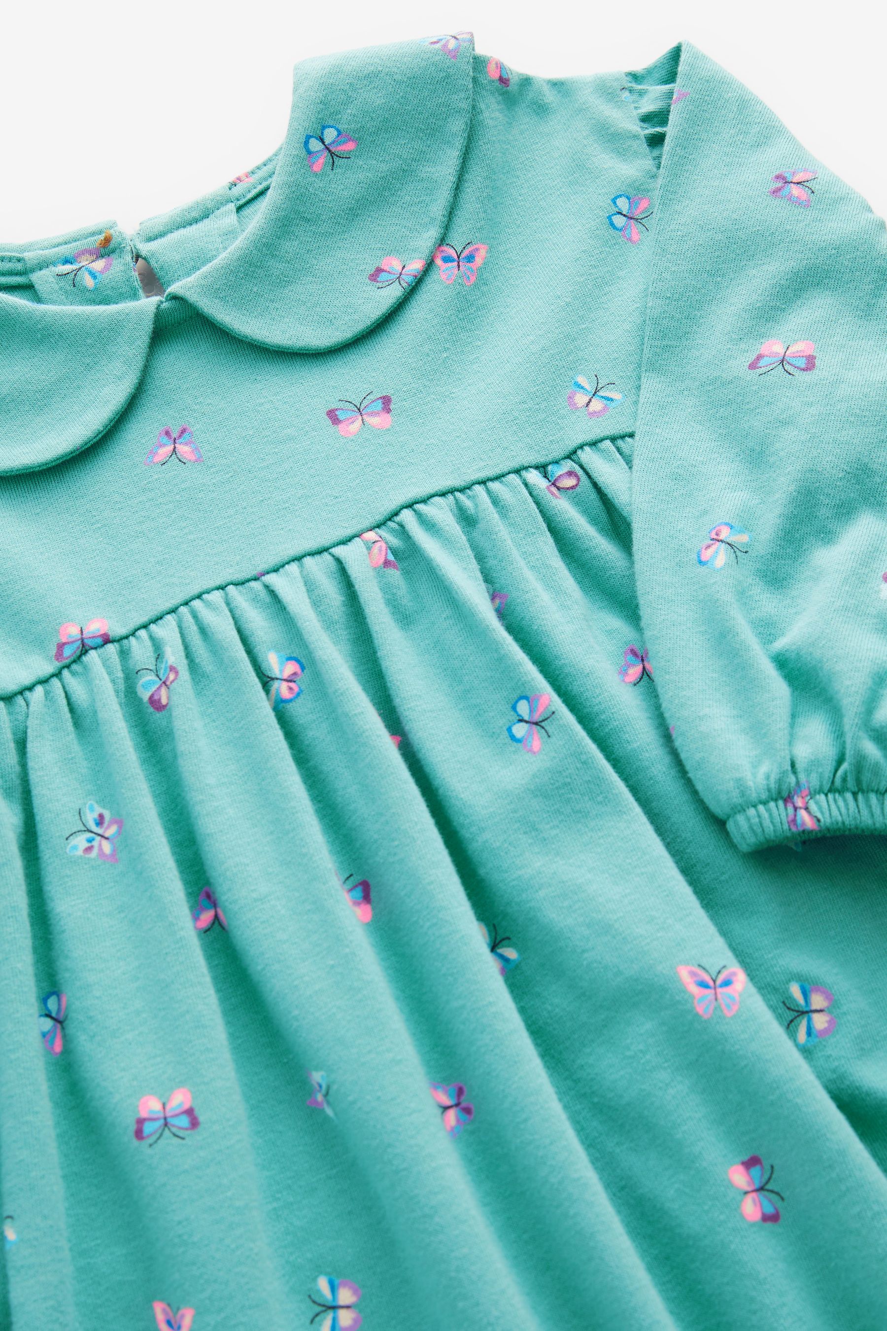 Teal Blue Butterfly Collar Tea Dress (3mths-7yrs)