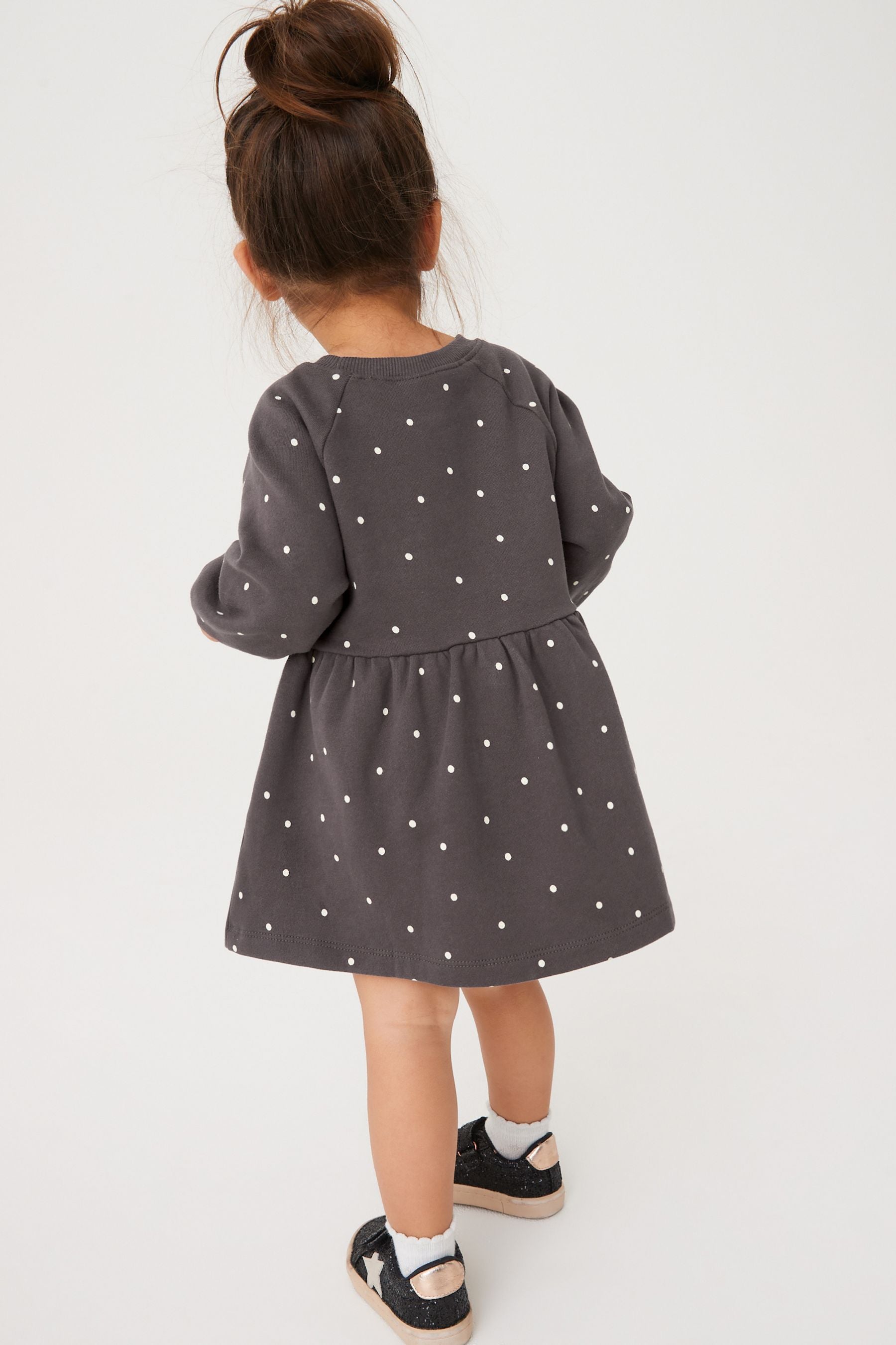 Grey Spot Character Sweat Dress (3mths-7yrs)