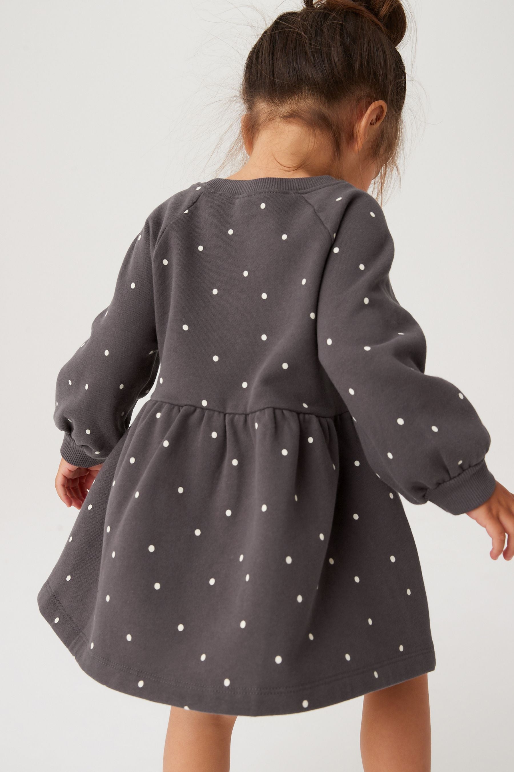 Grey Spot Character Sweat Dress (3mths-7yrs)