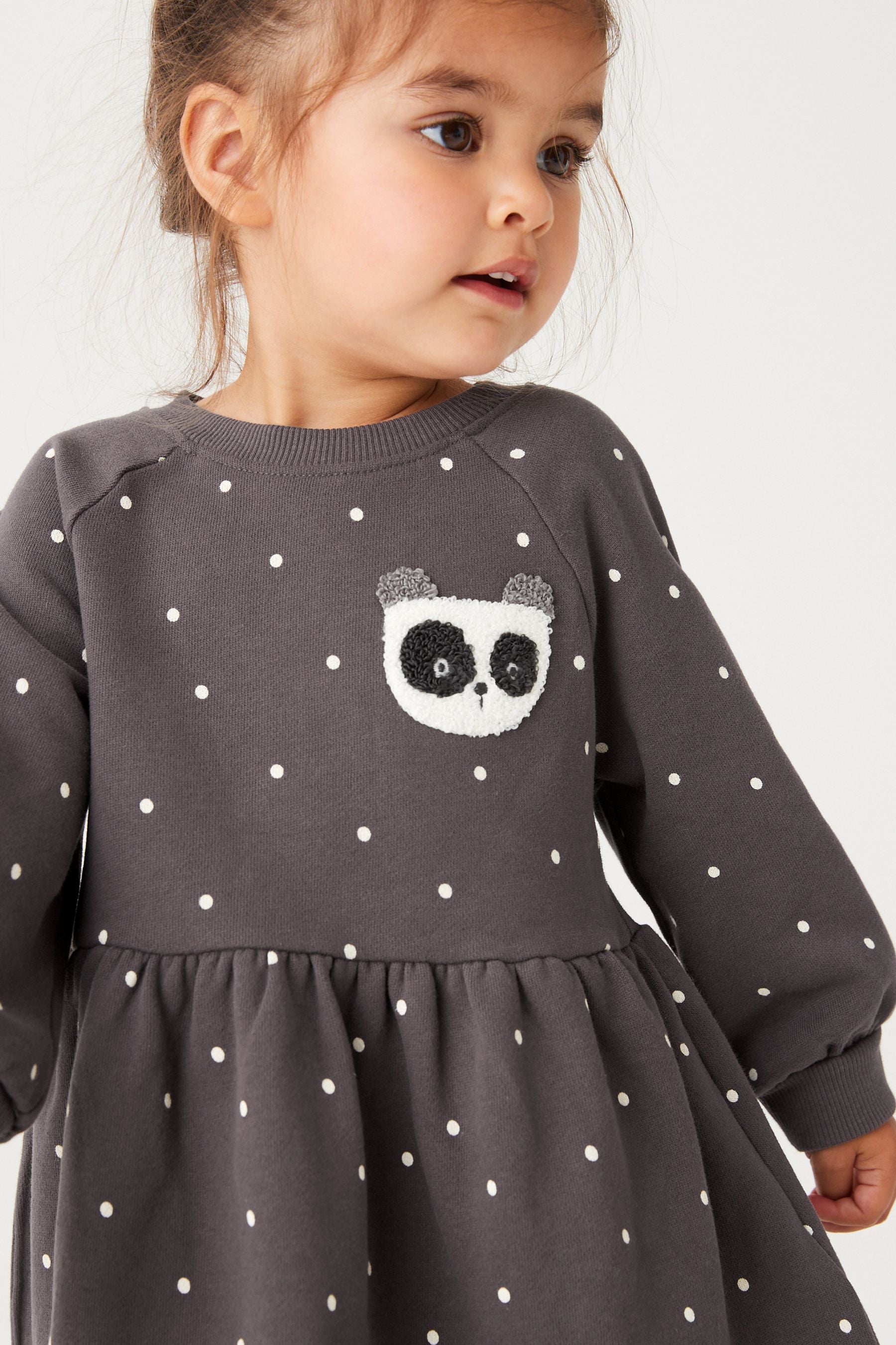 Grey Spot Character Sweat Dress (3mths-7yrs)