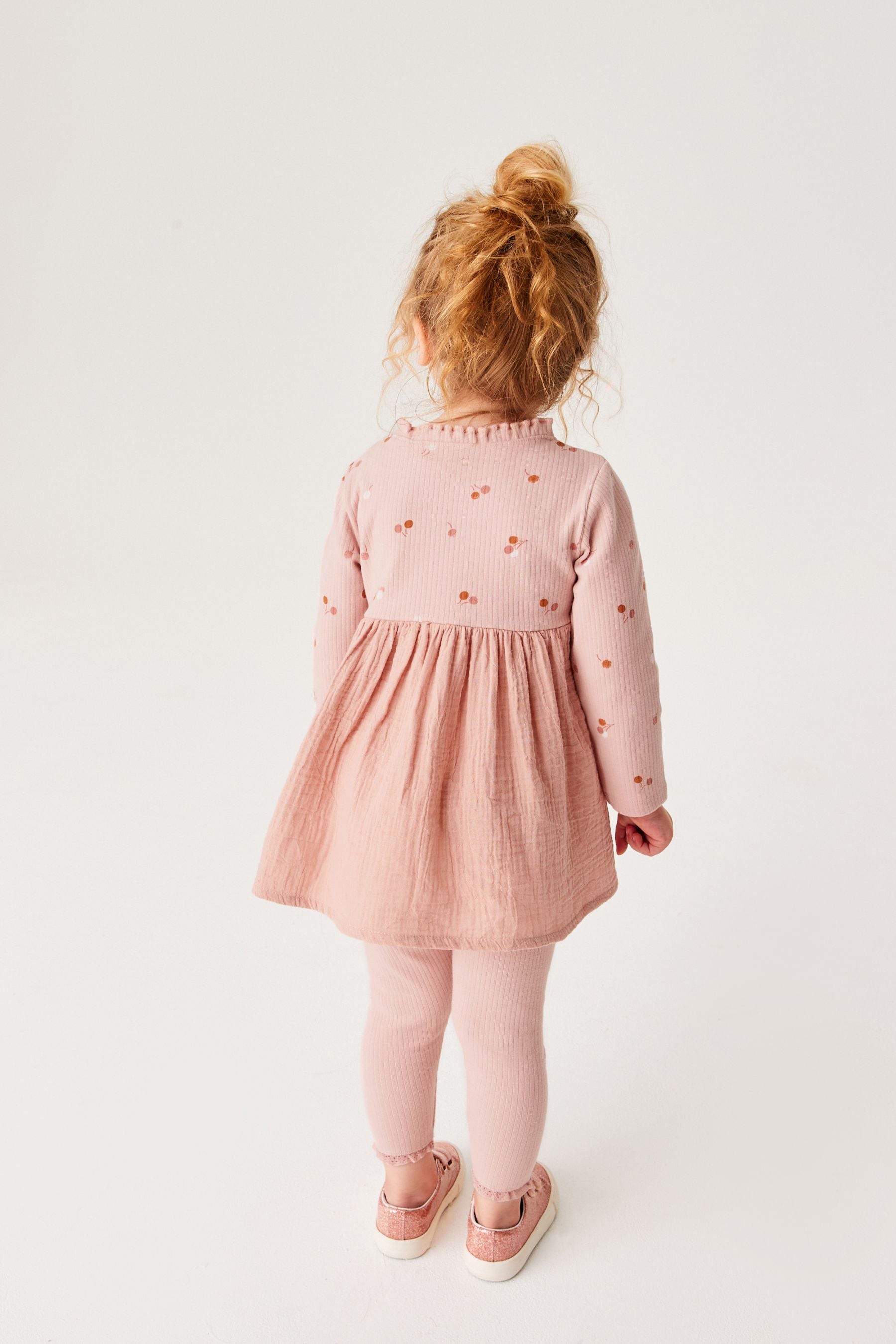 Pink Rib Jersey Dress & Leggings Set (3mths-7yrs)