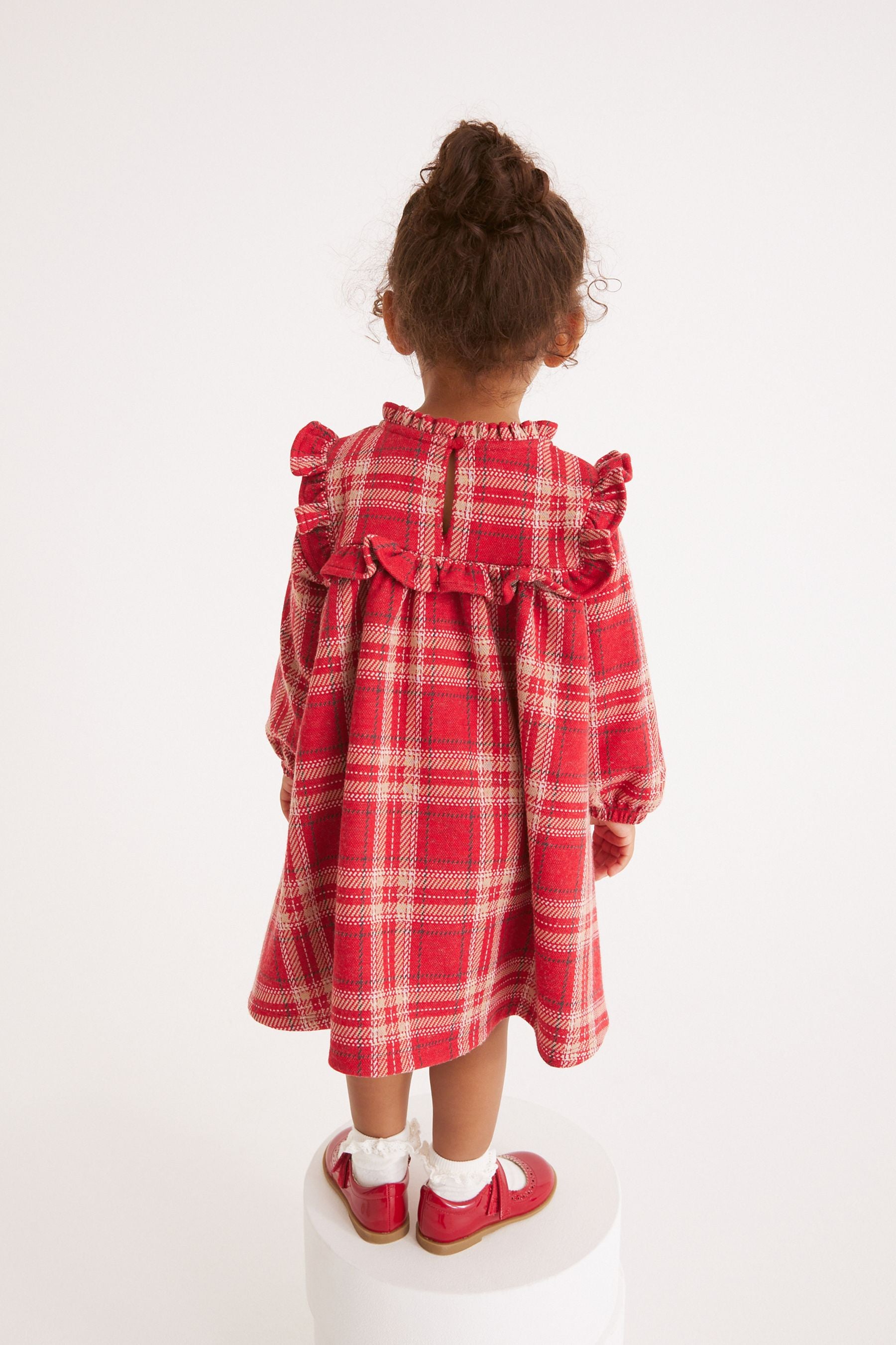 Red Check Ruffle Jersey Dress (3mths-7yrs)