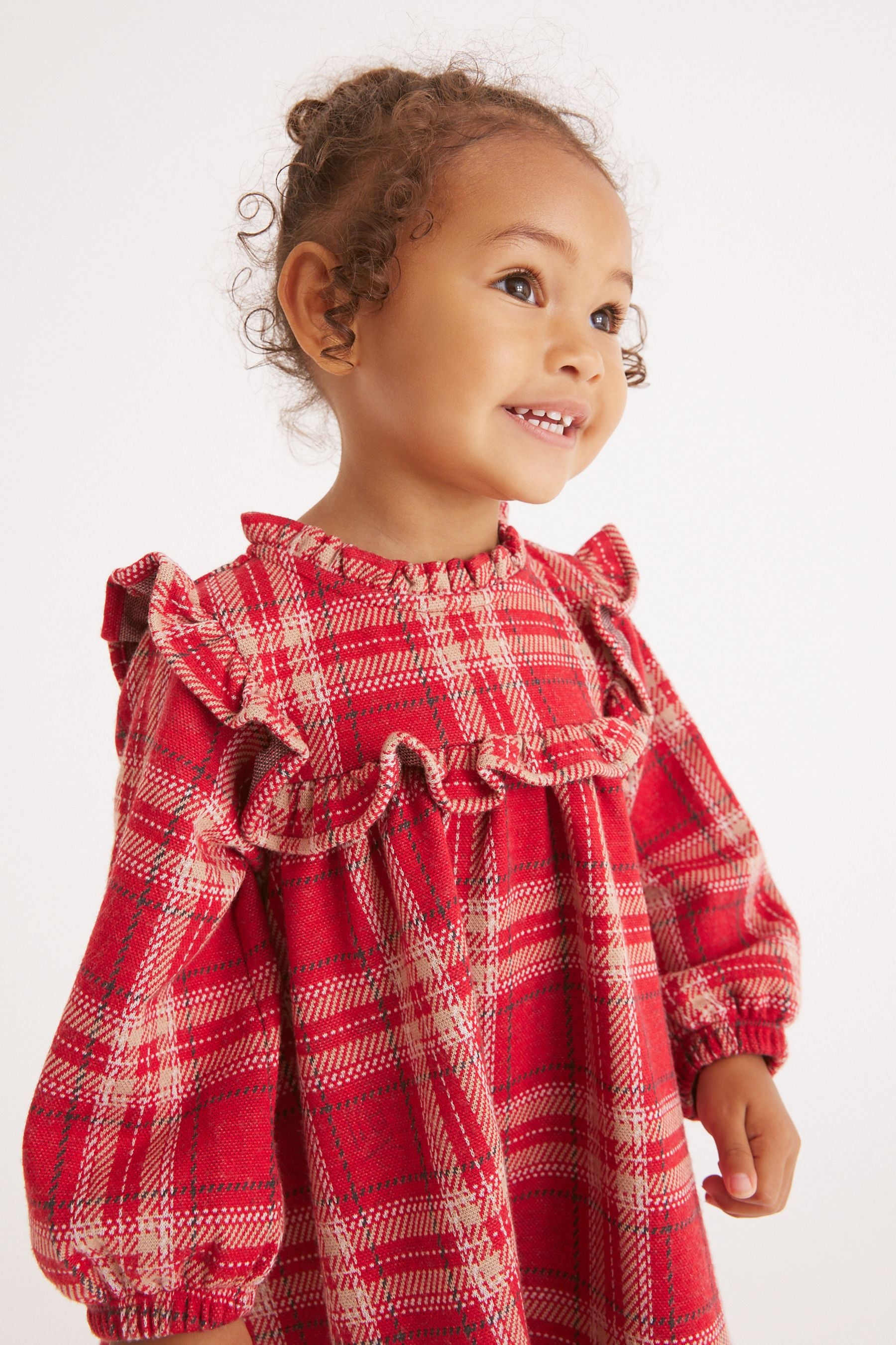 Red Check Ruffle Jersey Dress (3mths-7yrs)