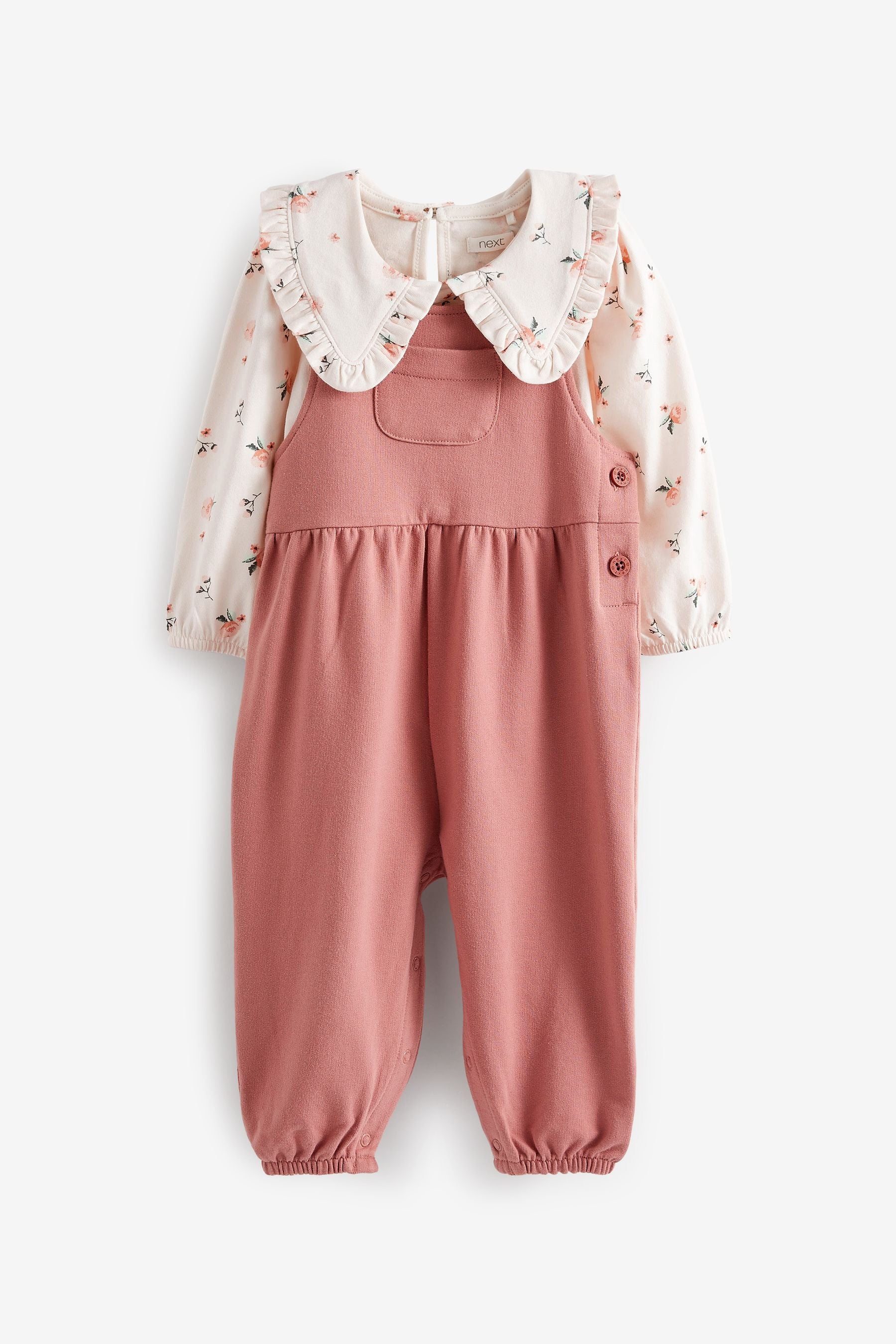 Pink Dungarees And Blouse Set (3mths-7yrs)