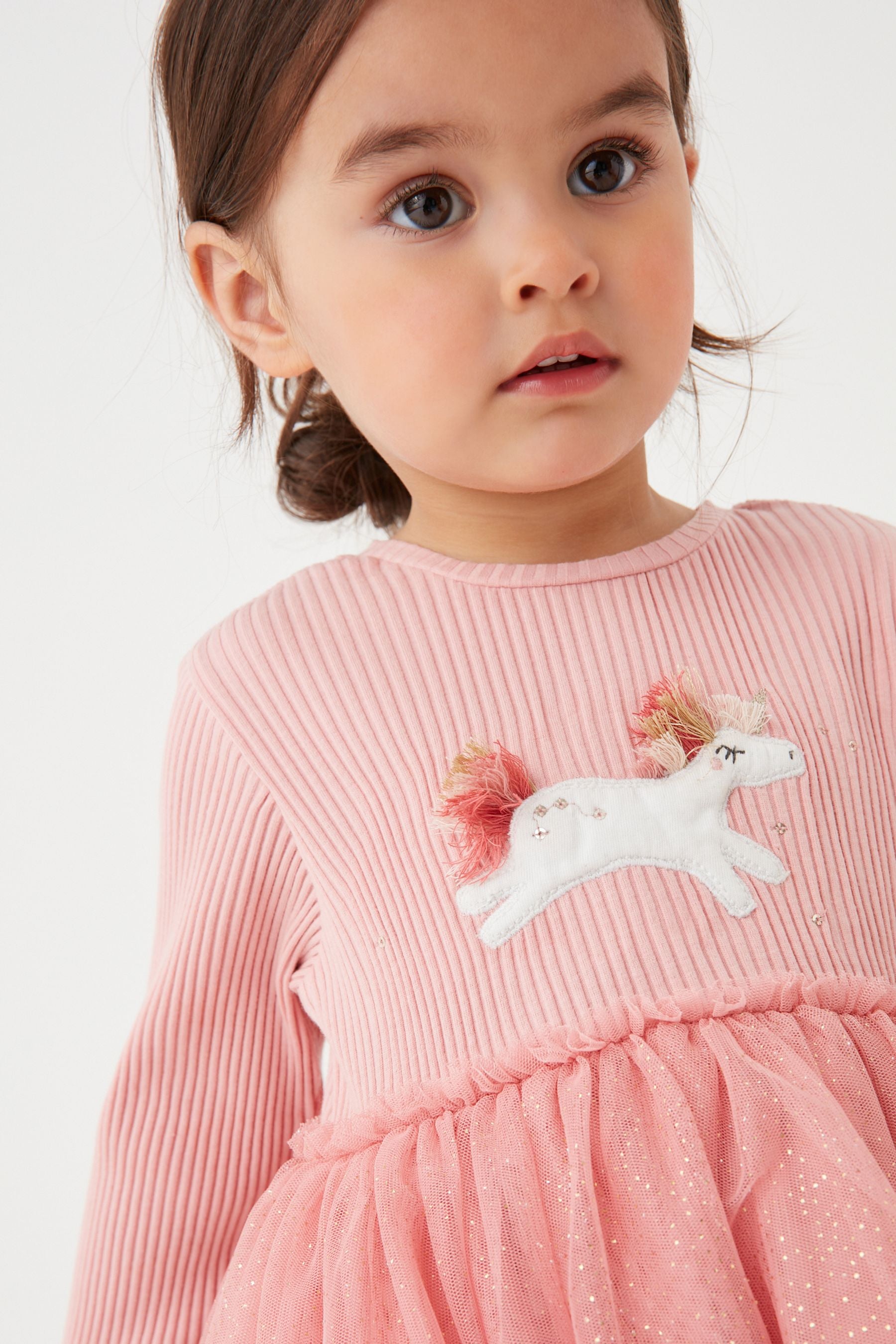 Pink Unicorn Next Mesh Party Dress (3mths-7yrs)