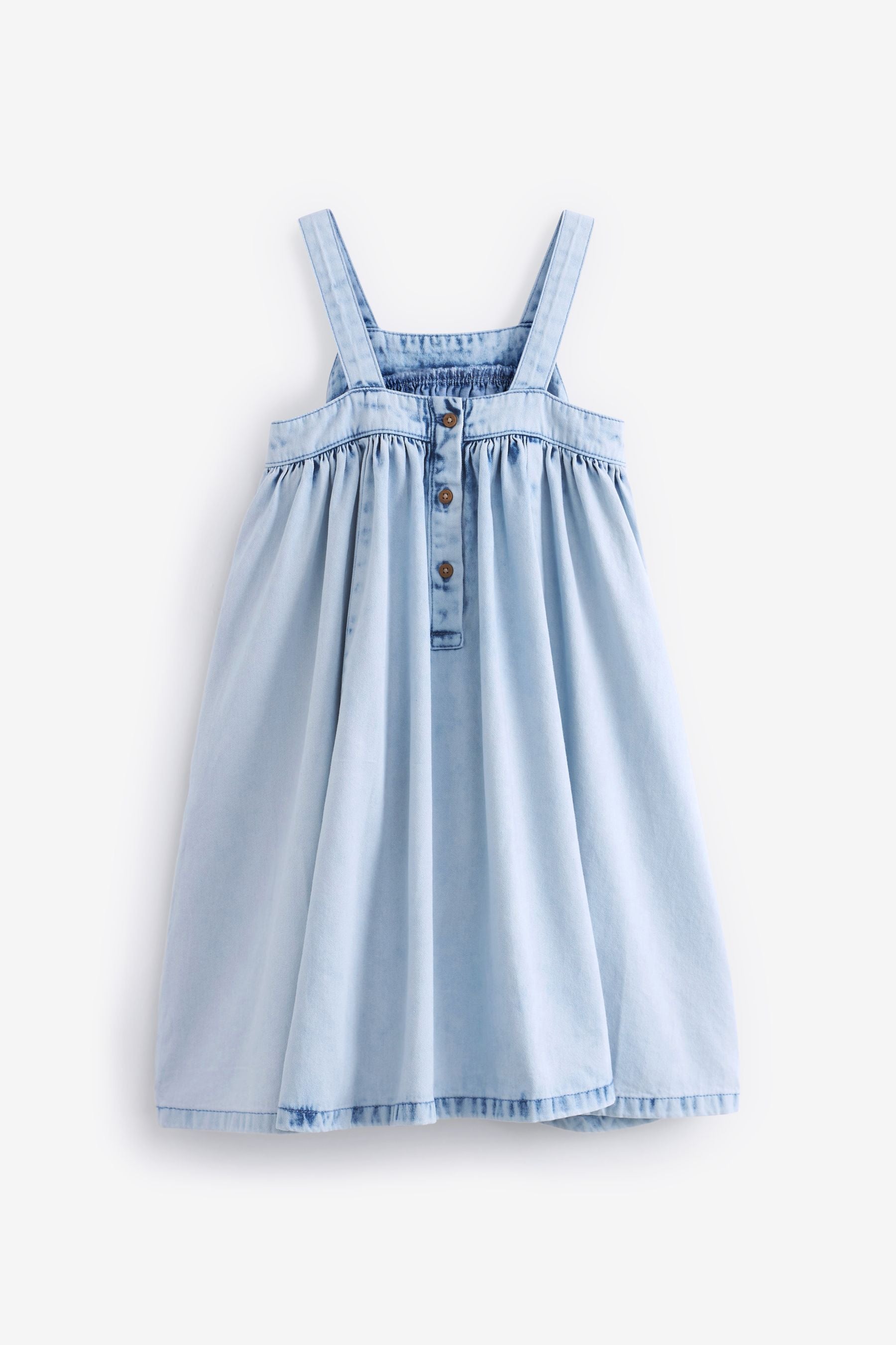 Blue Denim Buttoned Strap Denim Dress (3-16yrs)