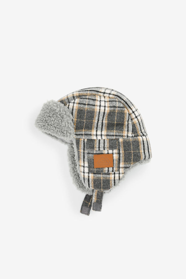 Neutral Check Trapper Hat (3mths-13yrs)