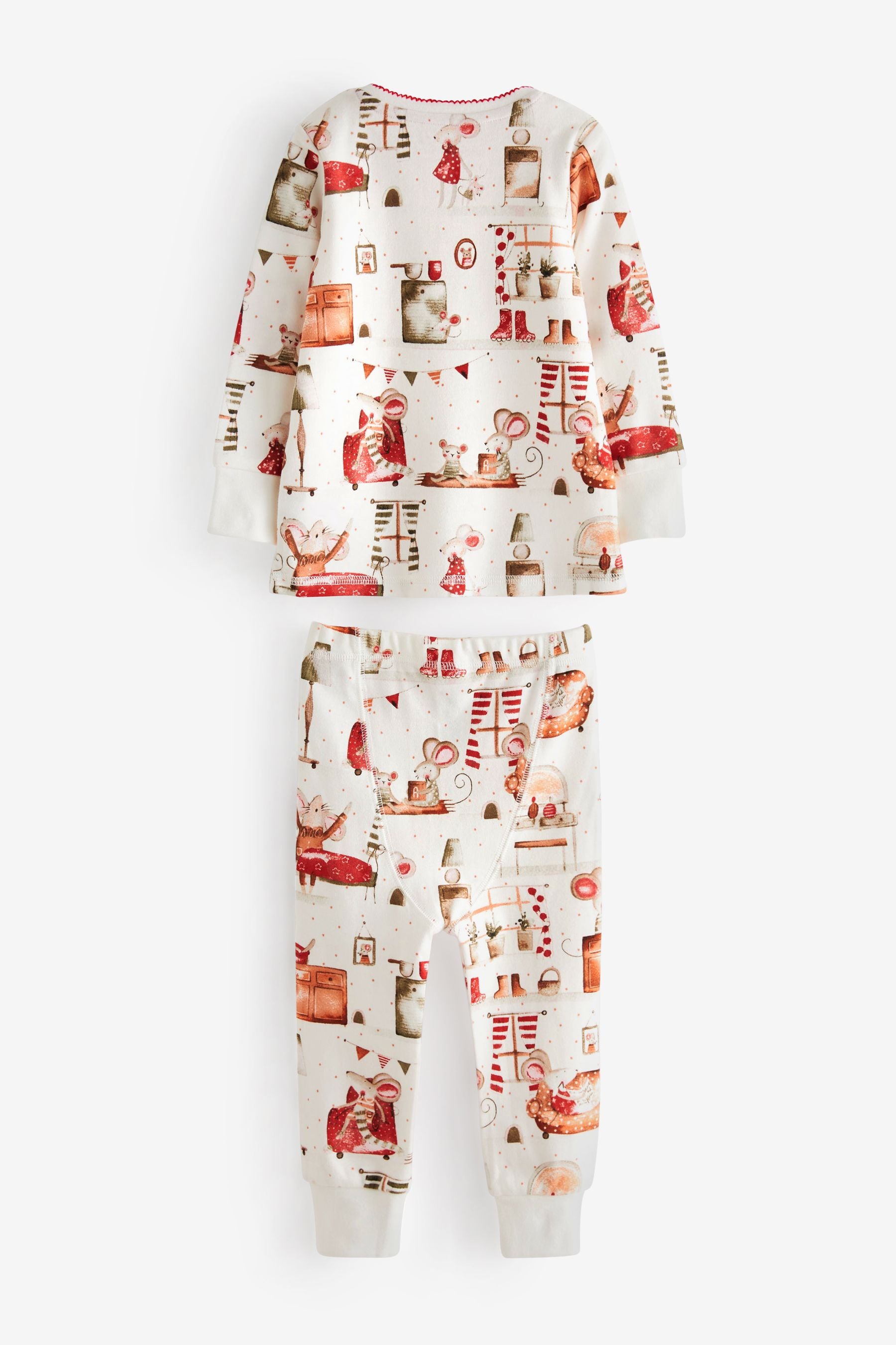 Red/Cream Mouse 3 Pack Pyjamas (9mths-12yrs)