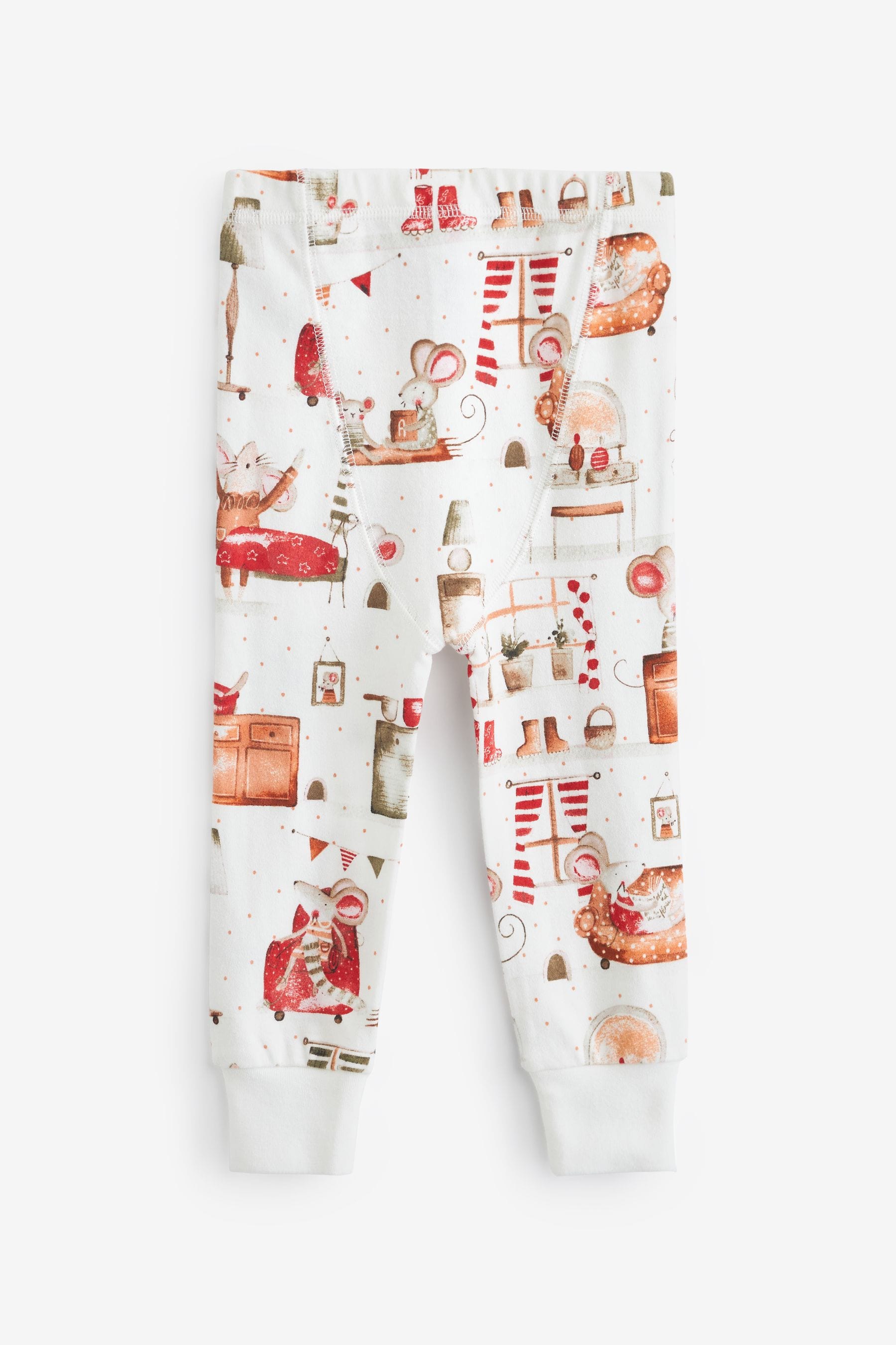 Red/Cream Mouse 3 Pack Pyjamas (9mths-12yrs)