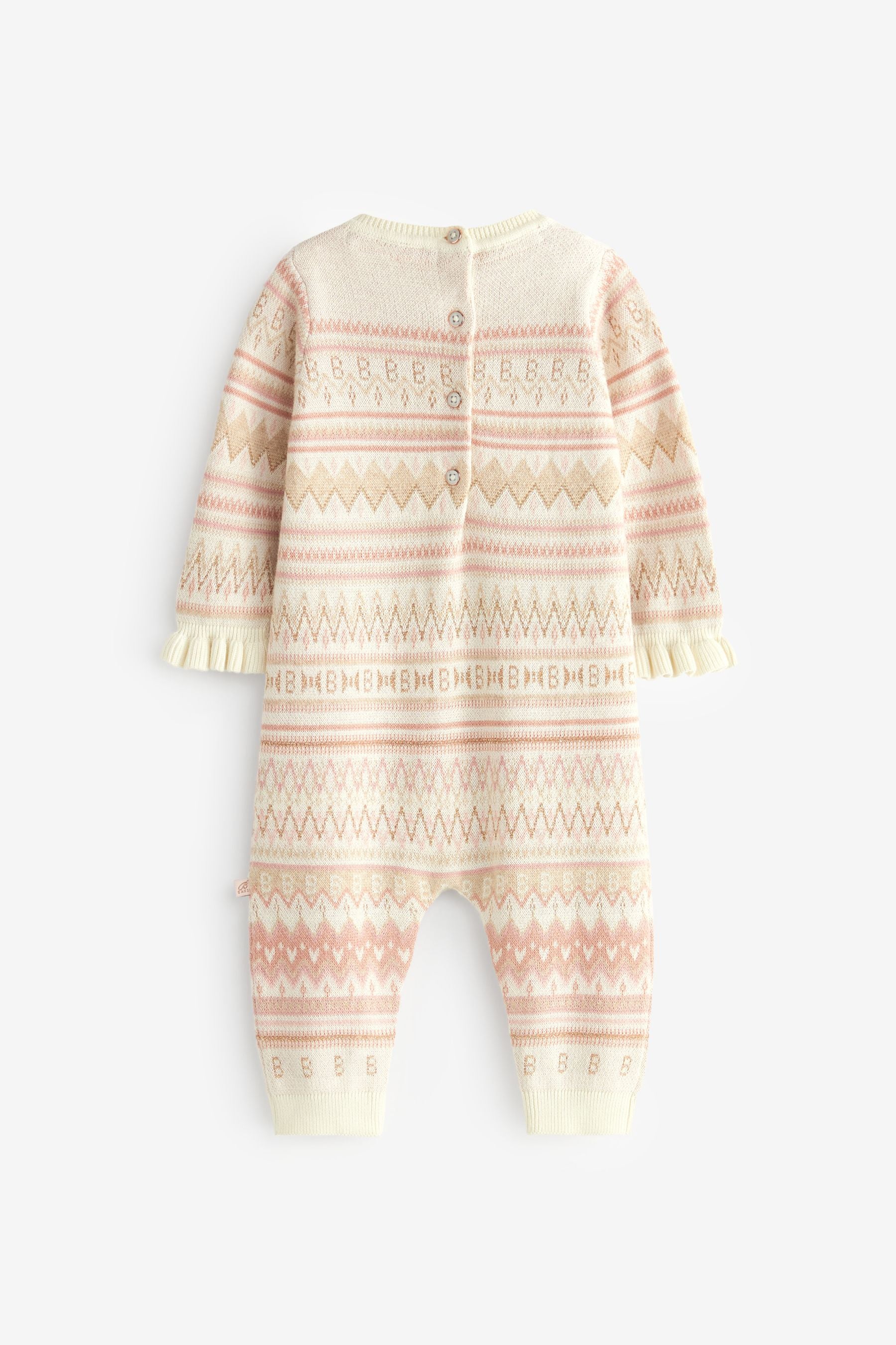 Baker by Ted Baker Cream Fairisle Pattern Romper