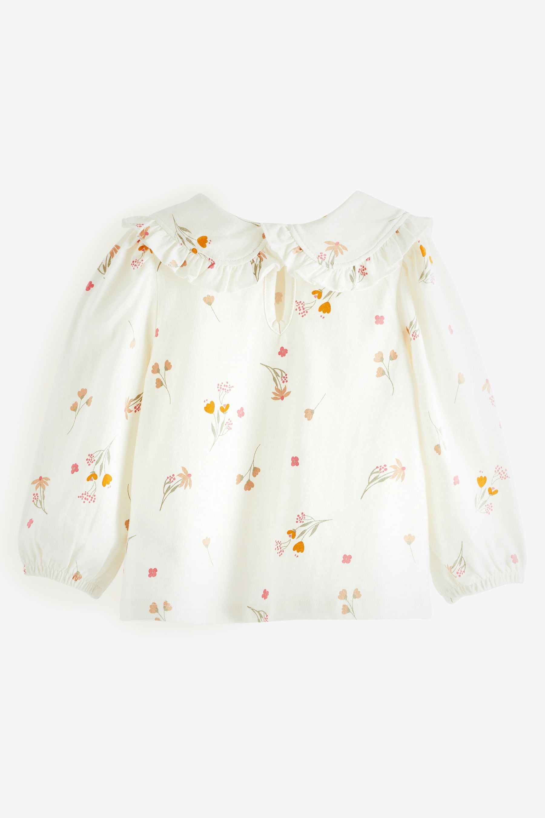 Cream Ditsy Collared Cotton Blouse (3mths-7yrs)