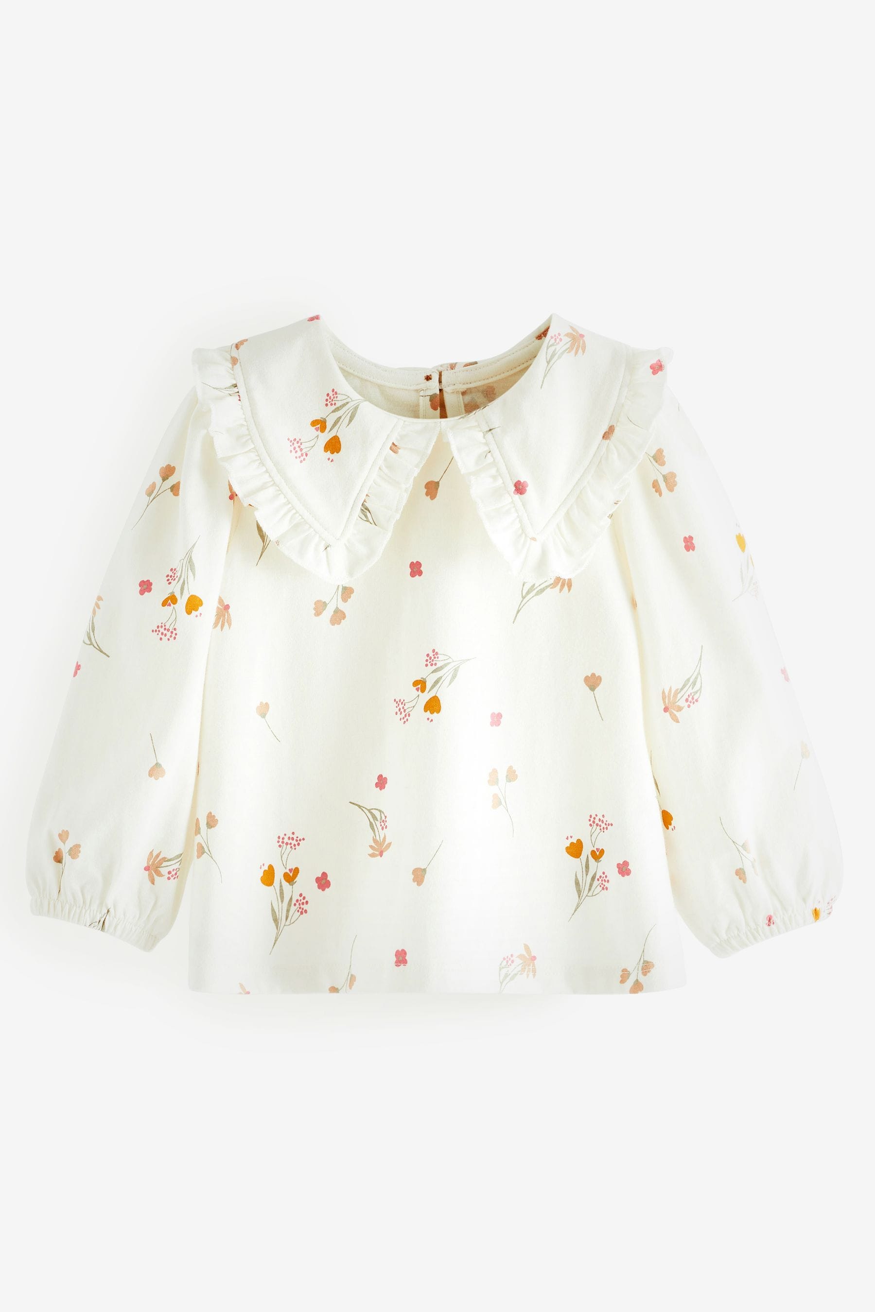 Cream Ditsy Collared Cotton Blouse (3mths-7yrs)