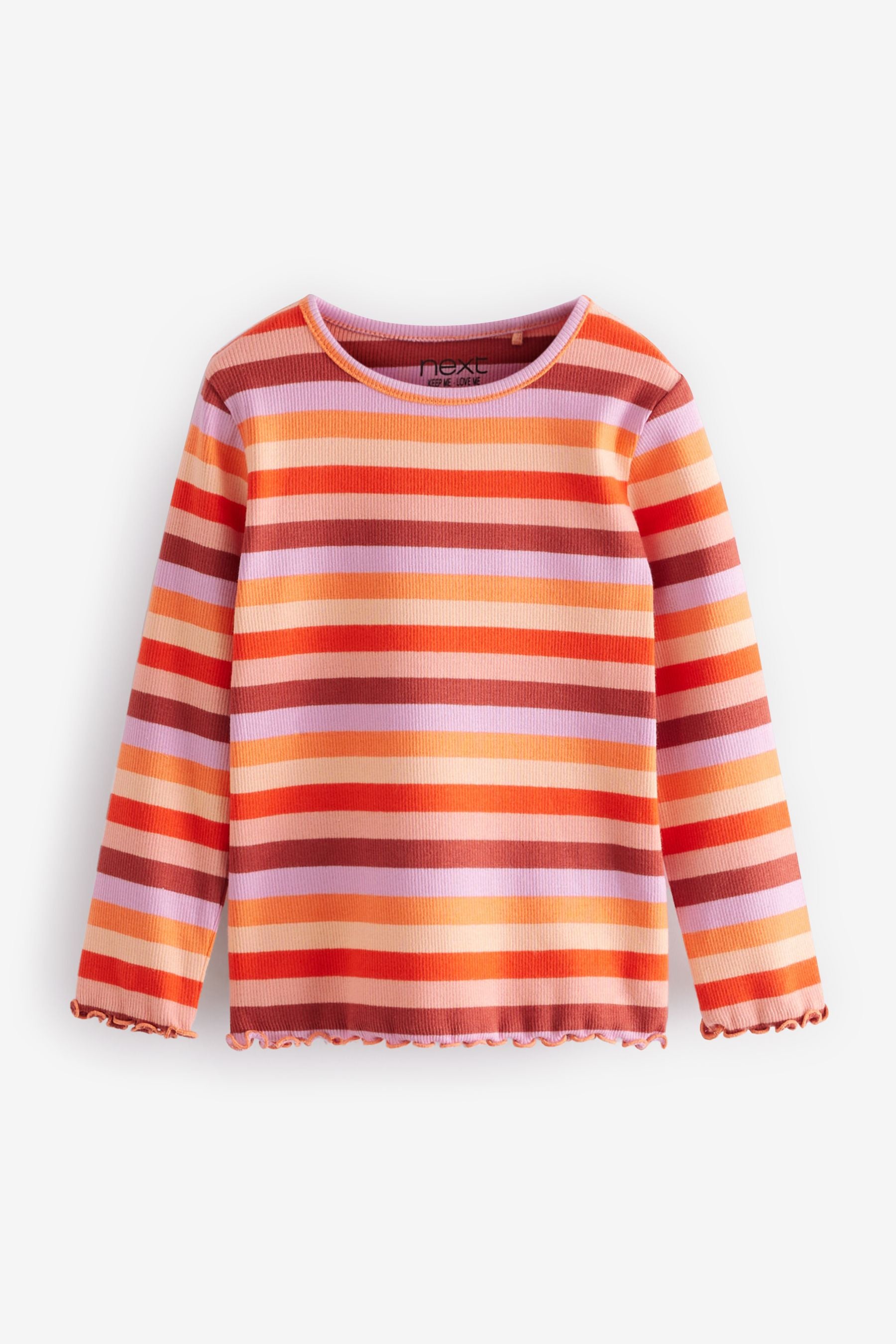 Orange Stripe Long Sleeve Rib T-Shirt (3mths-7yrs)