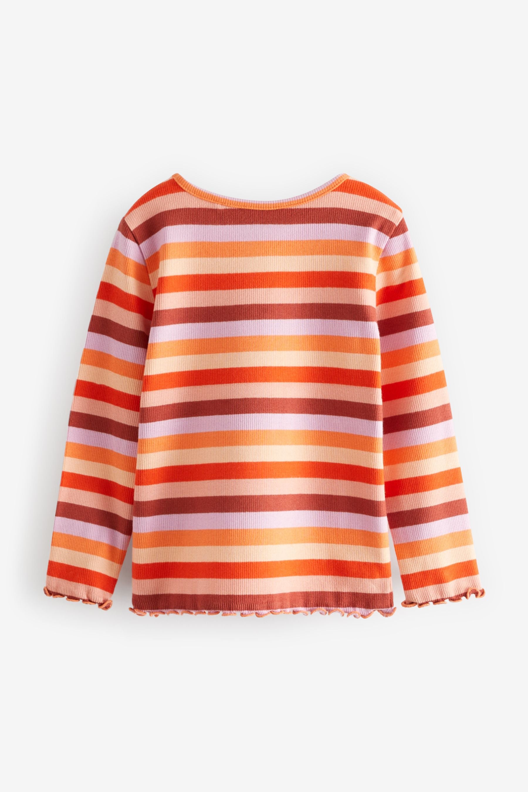 Orange Stripe Long Sleeve Rib T-Shirt (3mths-7yrs)