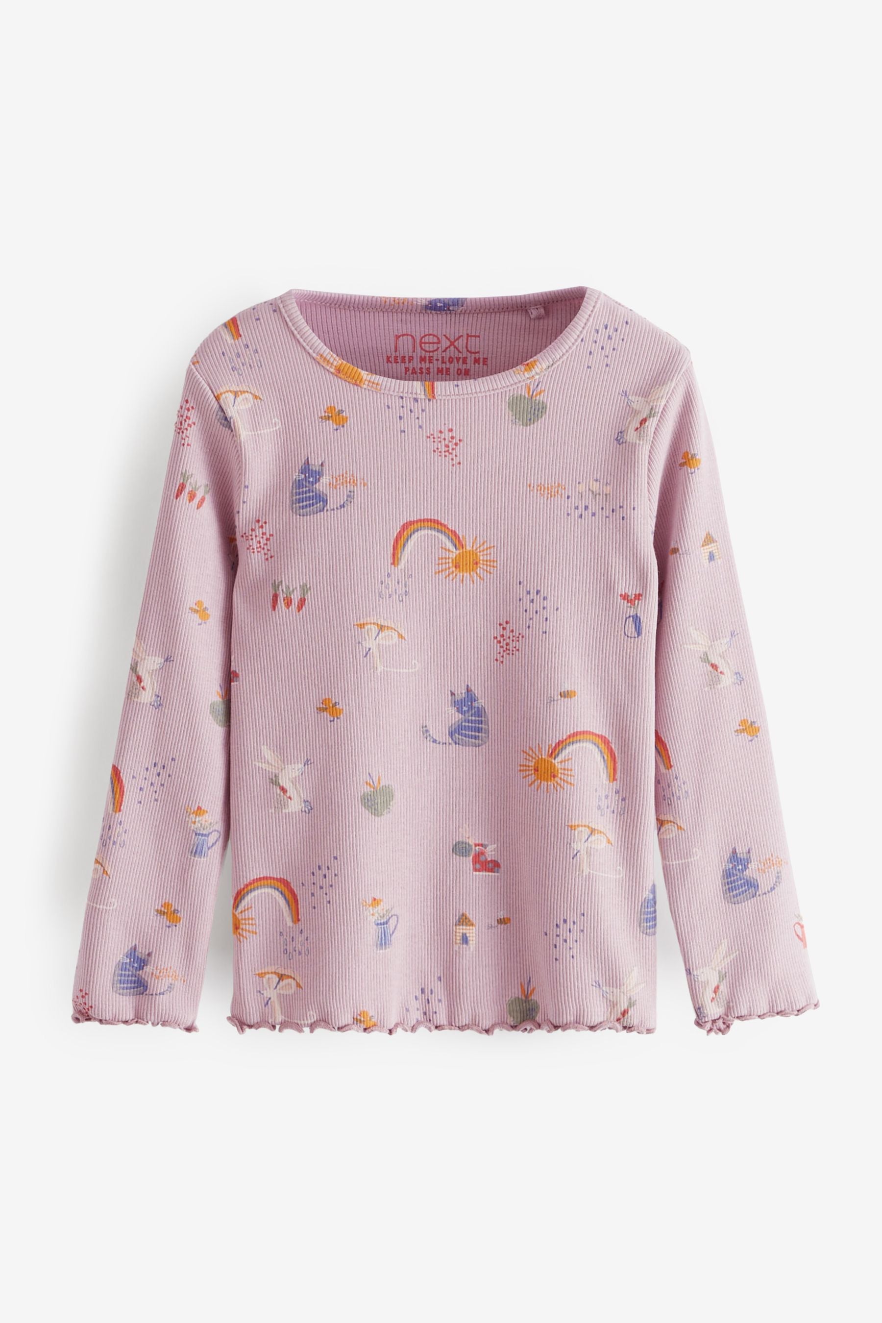 Lilac Purple Bunny T-Shirt Basic Rib Jersey (3mths-8yrs)