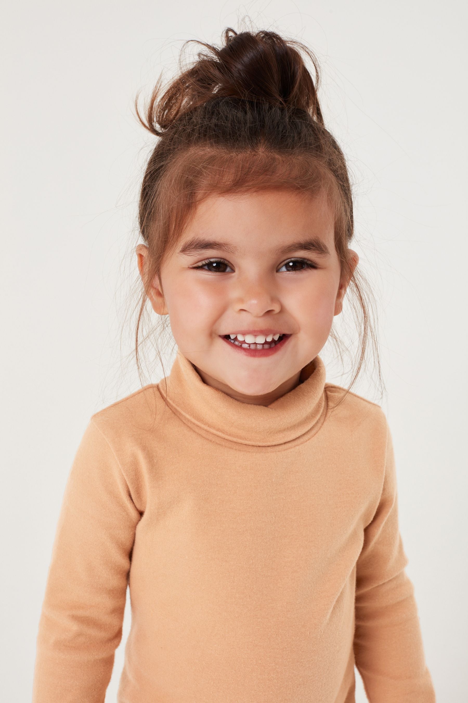 Caramel Brown Long Sleeve Roll Neck Top (3mths-7yrs)