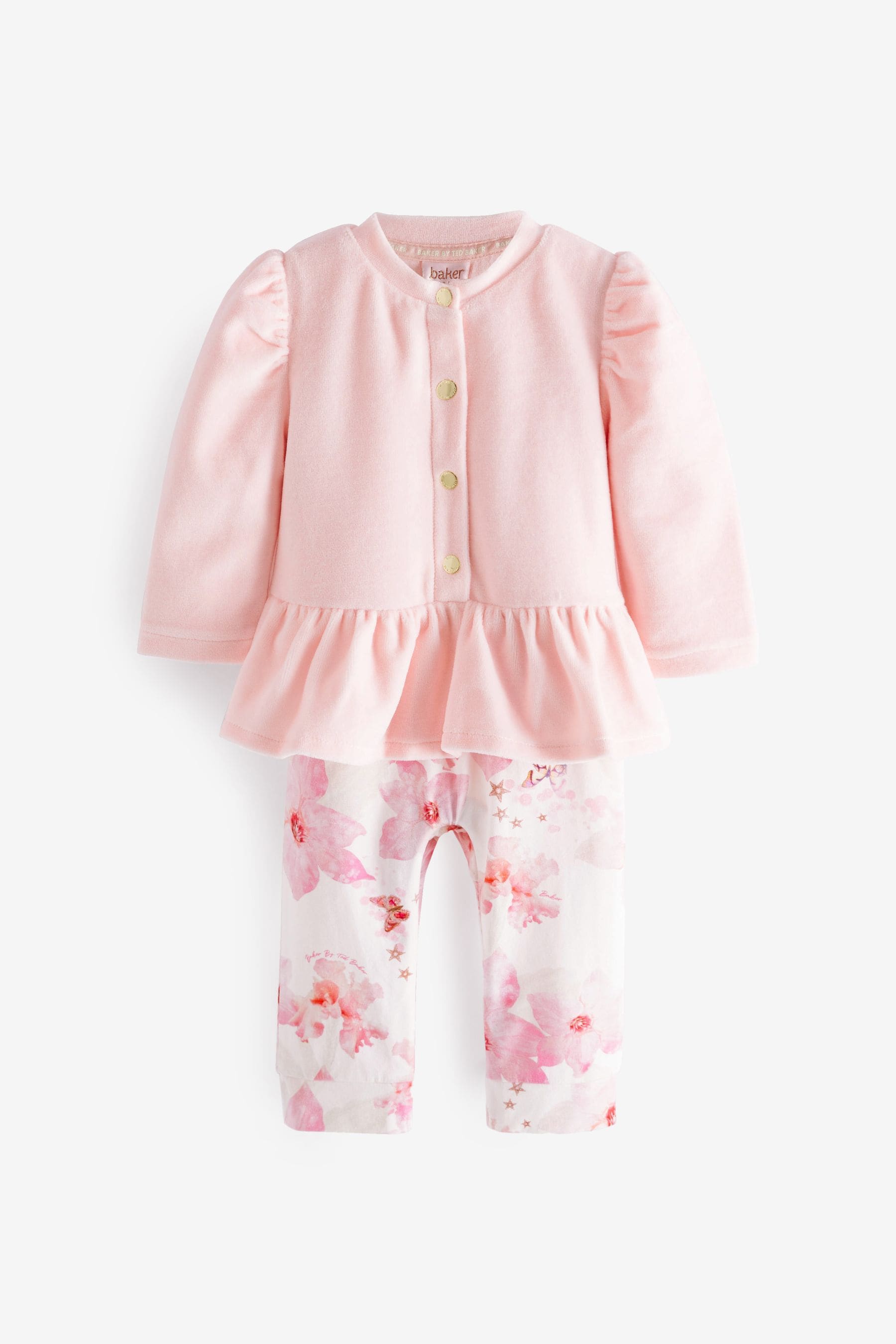 Pink Baker by Ted Baker Pink Velour Romper