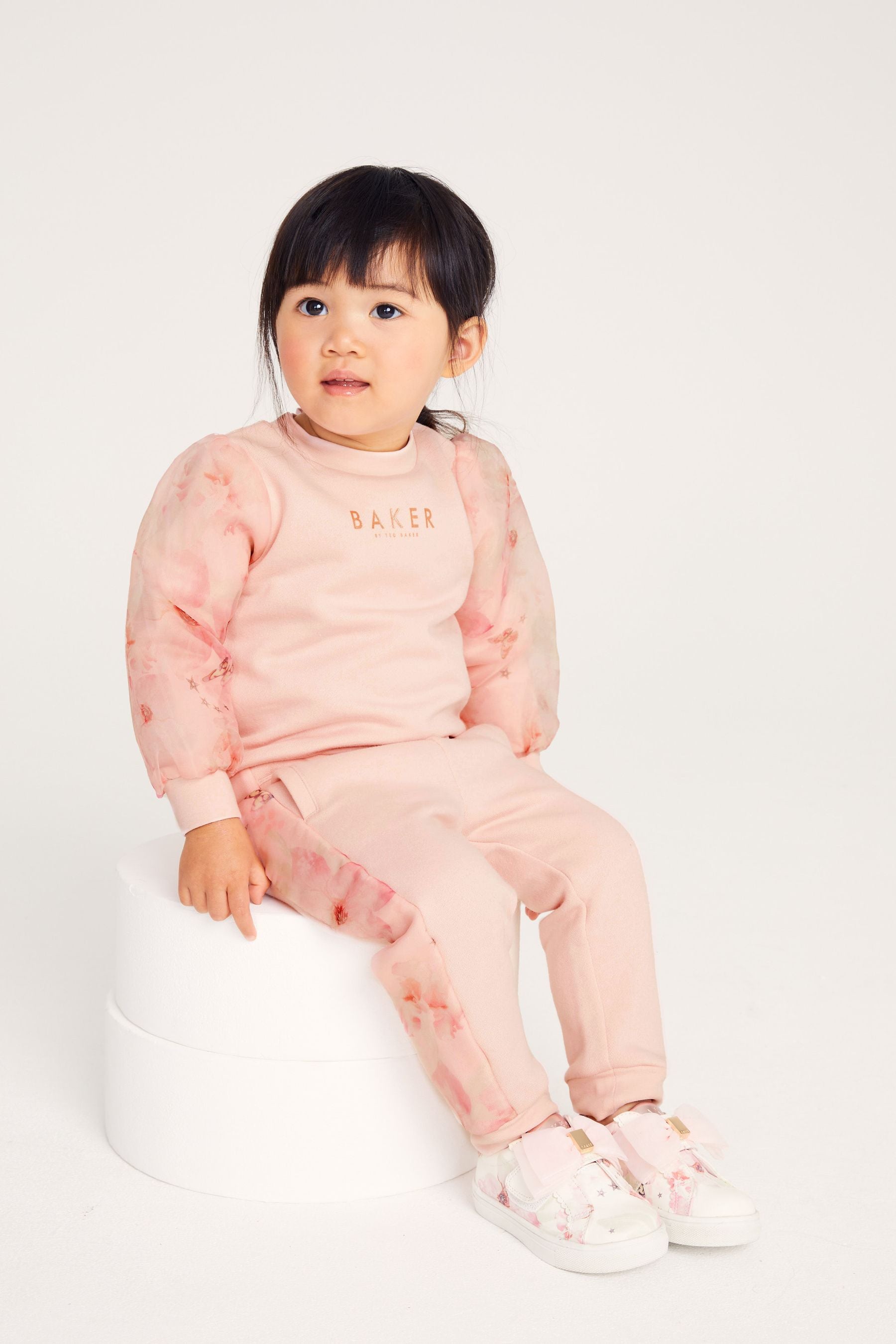 Pink Baker by Ted Baker Pink Organza Sweater And Jogger Set