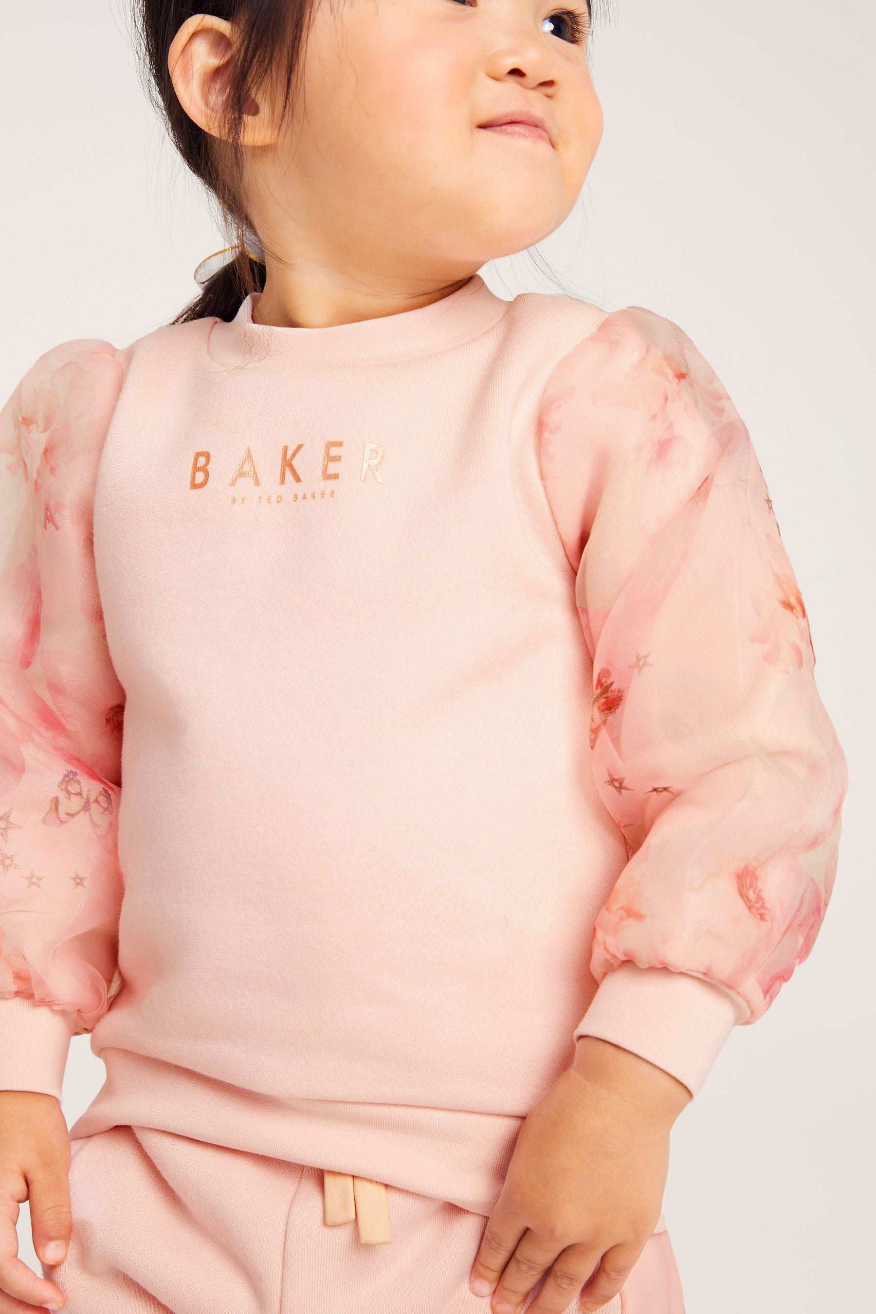 Pink Baker by Ted Baker Pink Organza Sweater And Jogger Set