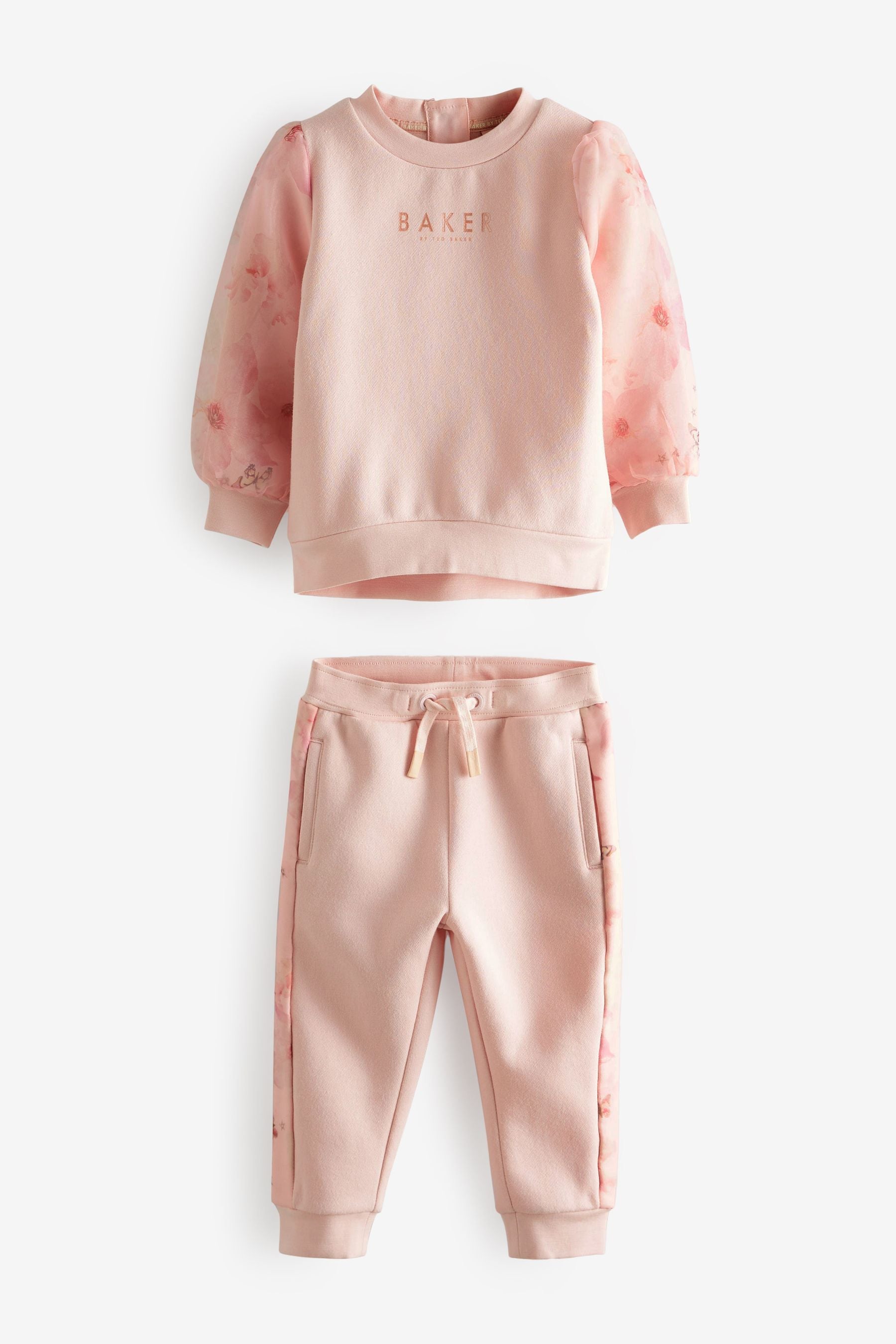 Pink Baker by Ted Baker Pink Organza Sweater And Jogger Set