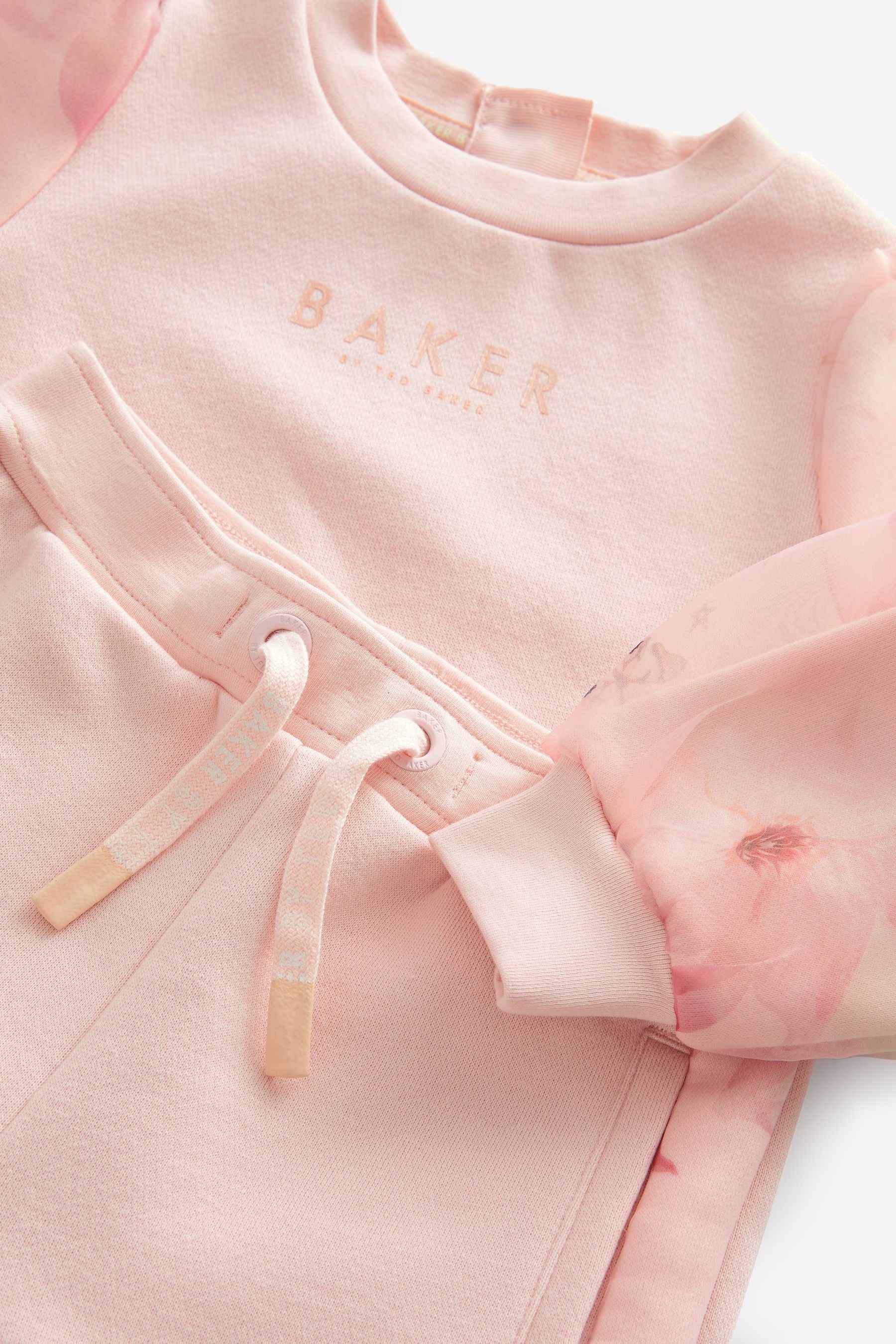 Pink Baker by Ted Baker Pink Organza Sweater And Jogger Set