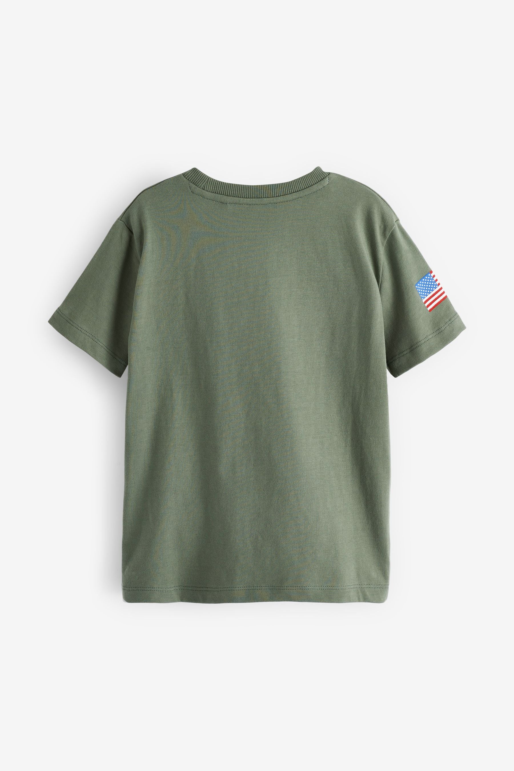 Khaki Green Nasa Rocket Short Sleeve T-Shirt (3-16yrs)