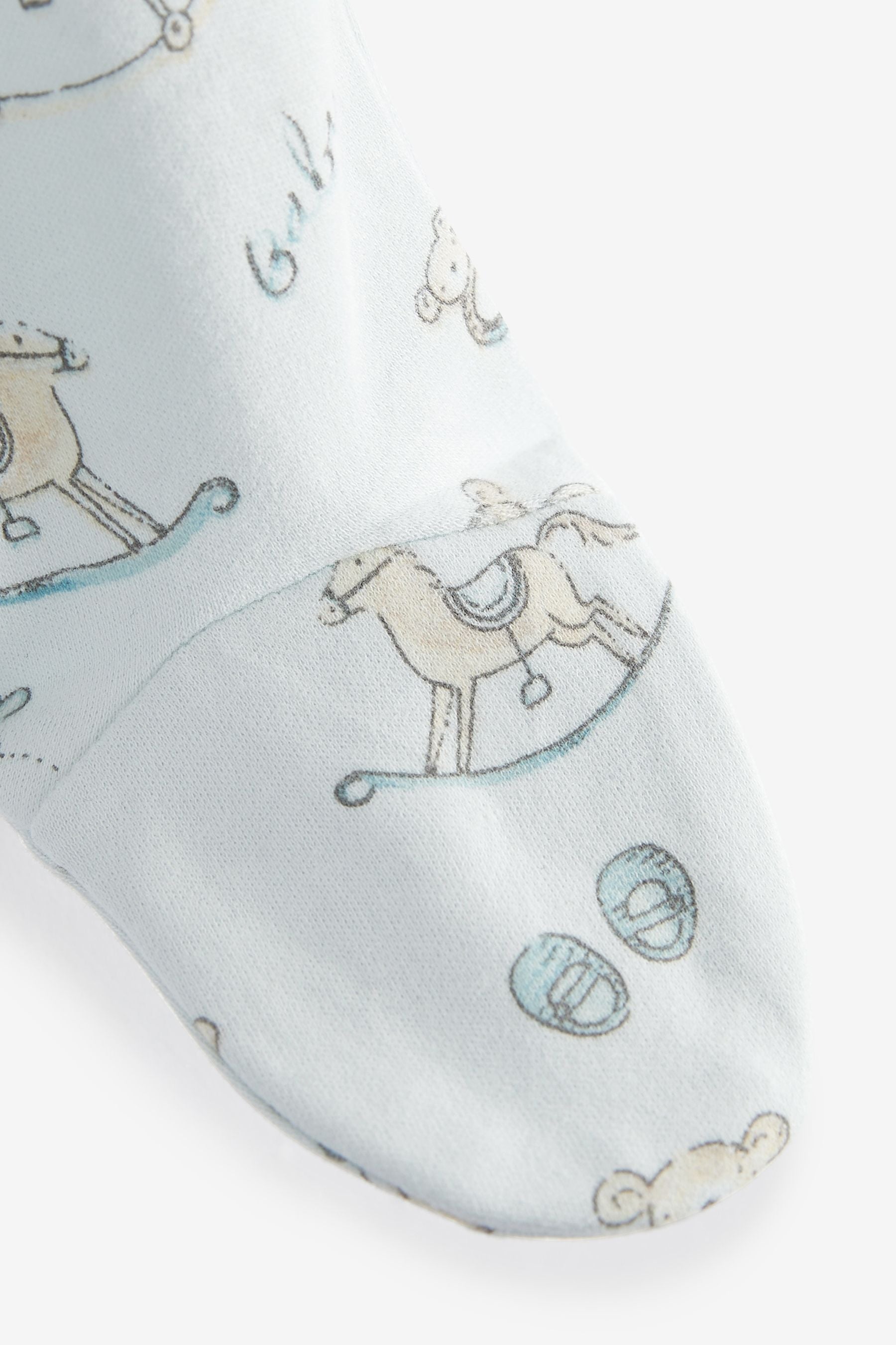 White and Blue Footed Baby Leggings 3 Pack