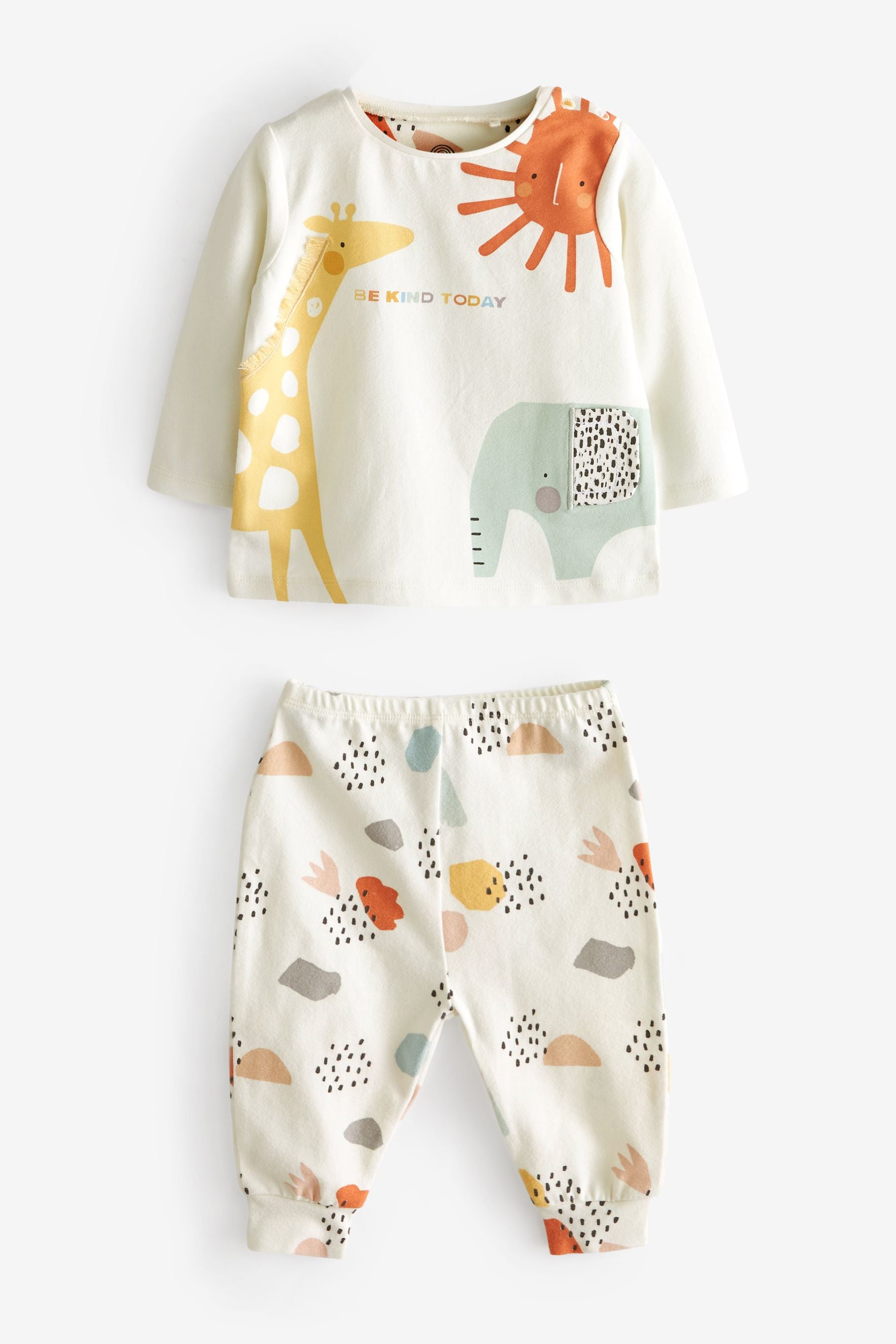 Pastel Safari Print 4 Piece Baby T-Shirt And Leggings Set (0mths-2yrs)