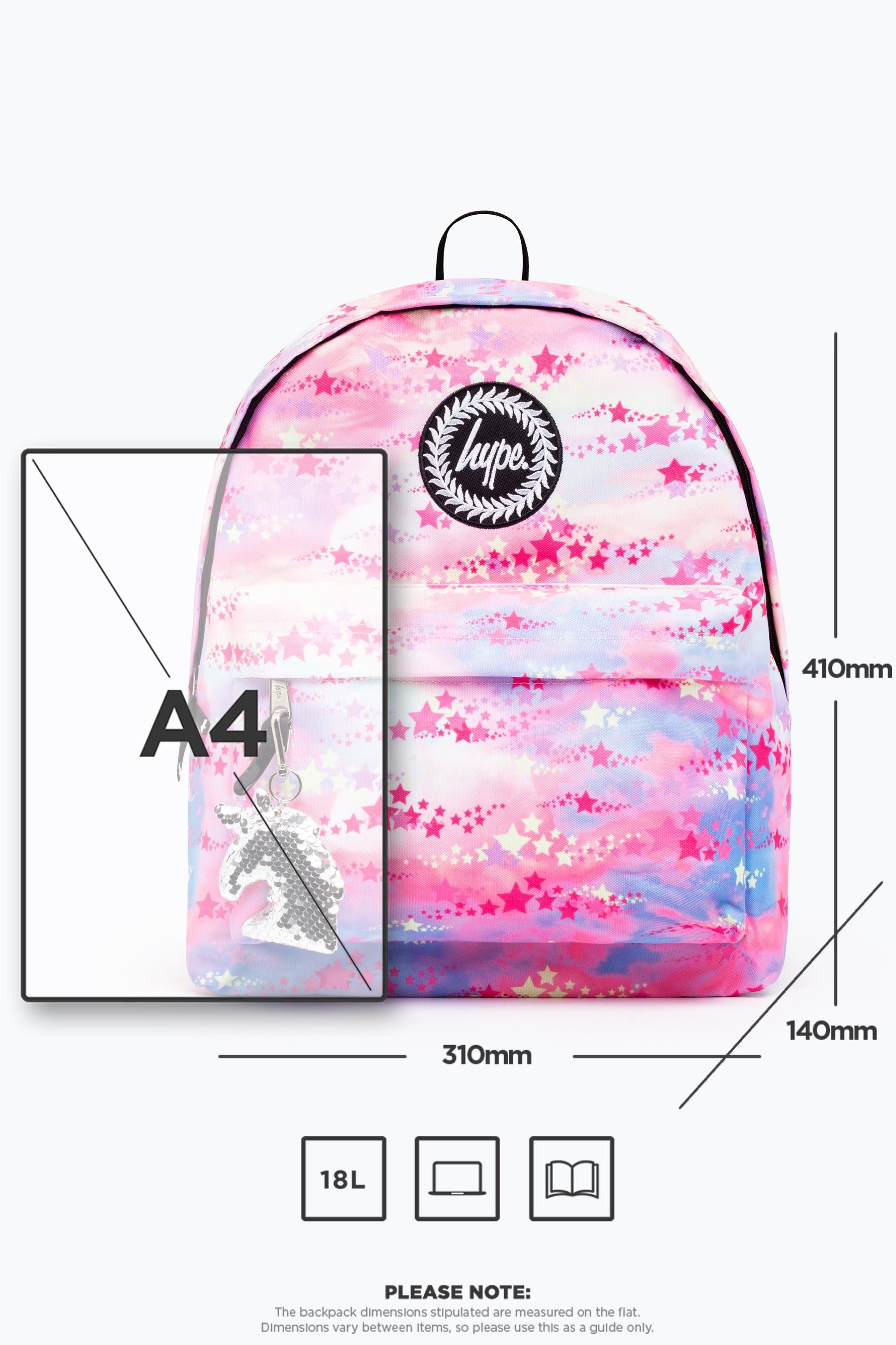 Pink Hype. Pastel Pink Rainbow Star Backpack