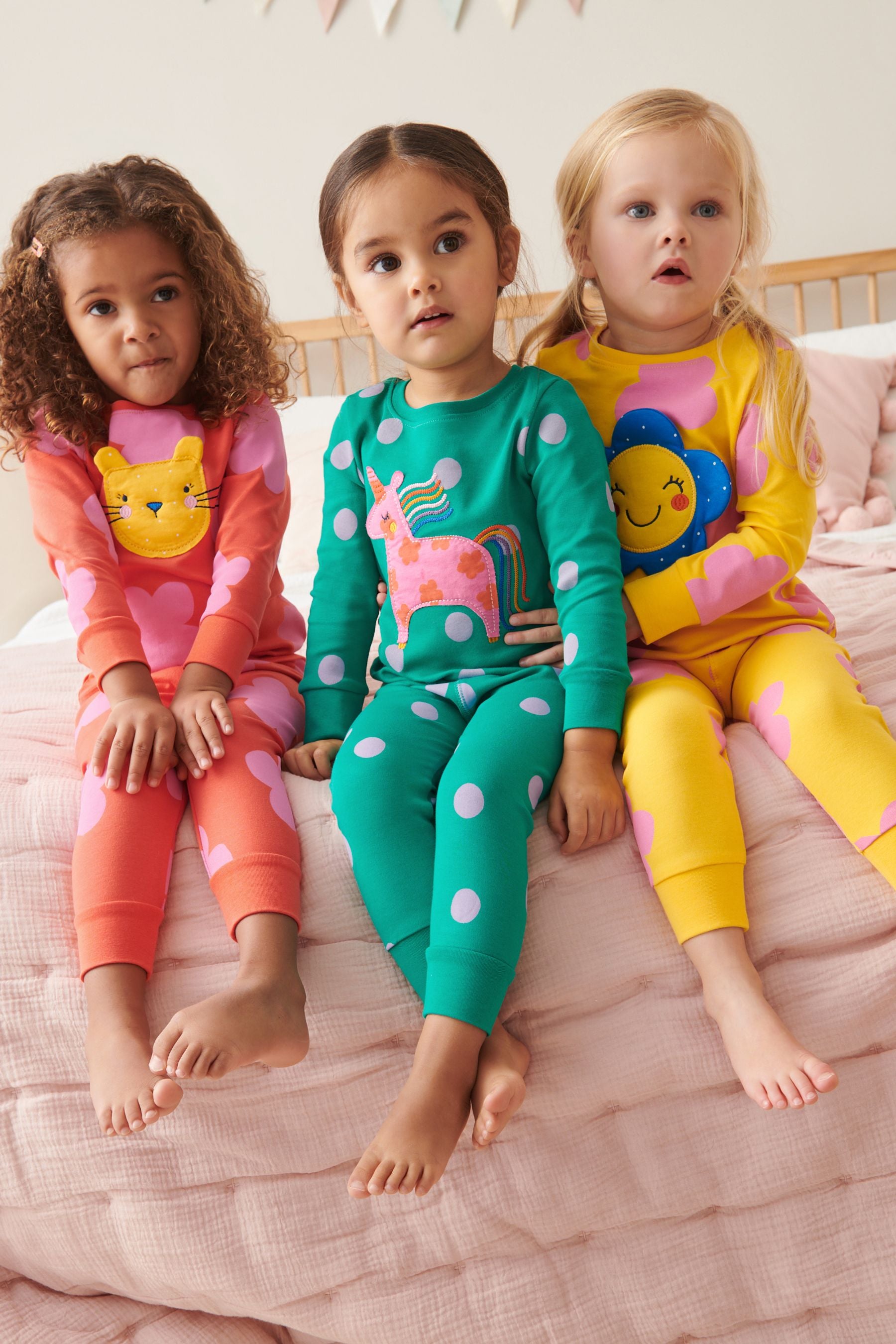 Multi Bright 3D Character Pyjamas 3 Pack (9mths-8yrs)