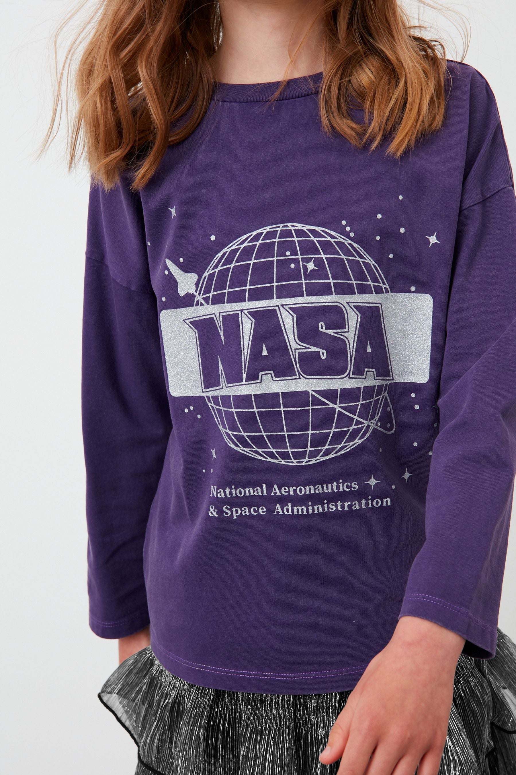 Purple NASA Long Sleeve T-Shirt (3-16yrs)