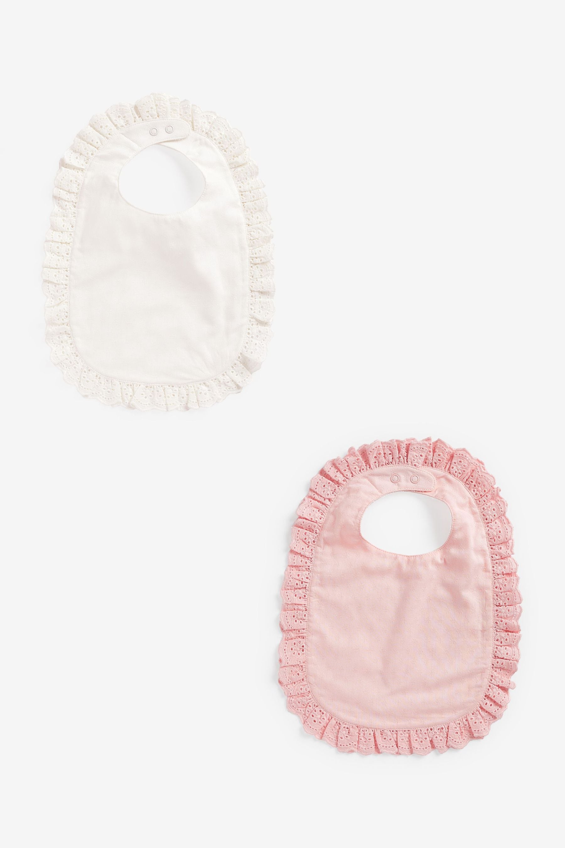 Pink/White Baby Occasion Bibs 2 Pack