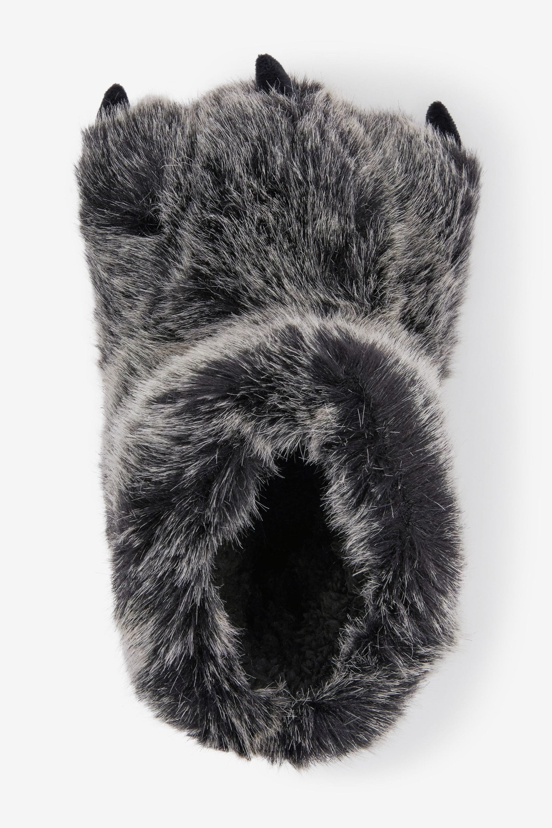 Grey Warm Lined Claw Slipper Boots