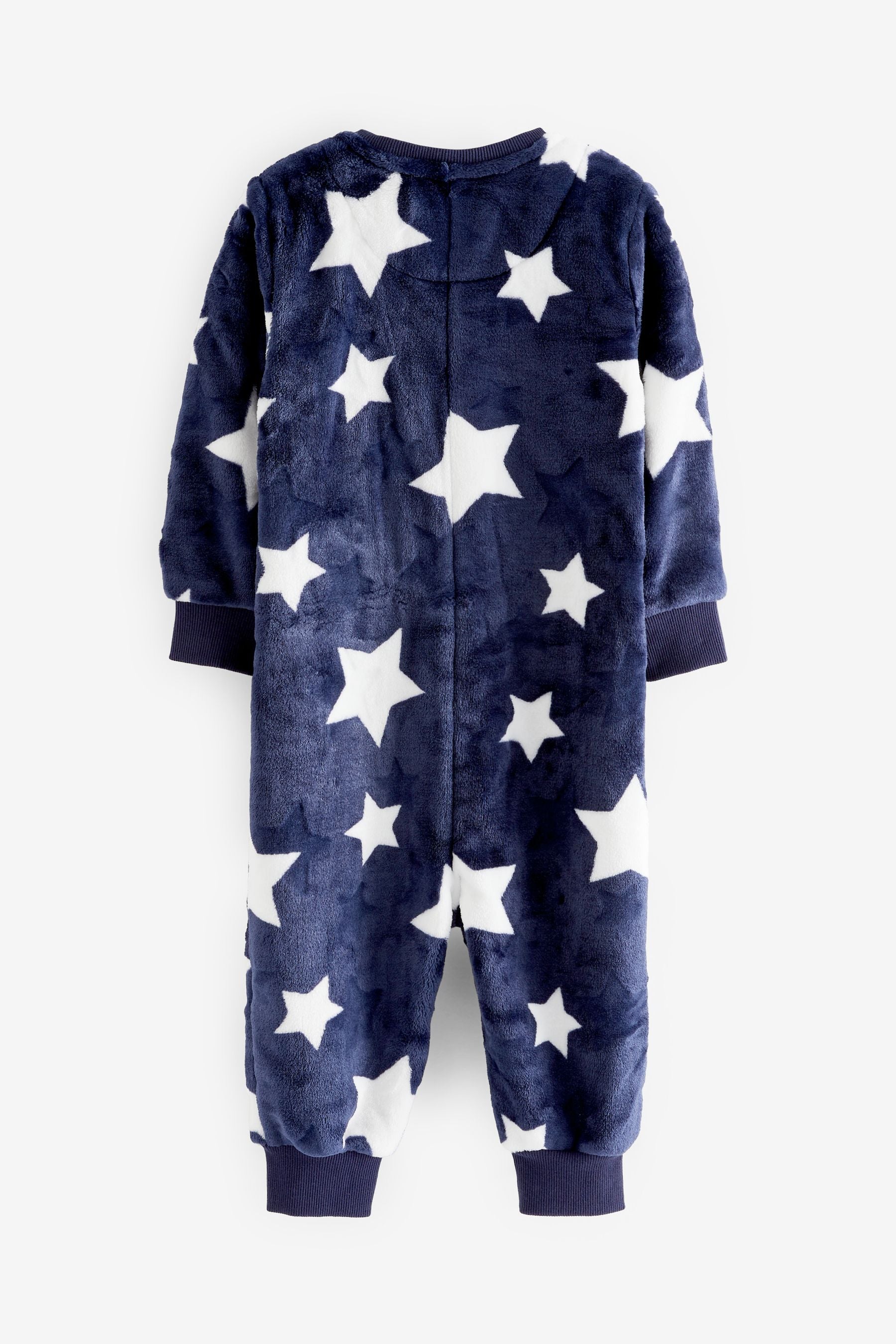 Navy Blue Stars Next Soft Touch Fleece All-In-One (9mths-12yrs)