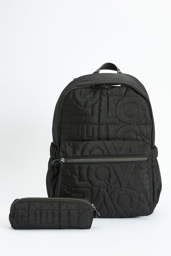 Black Mint Velvet Love Quilted Backpack